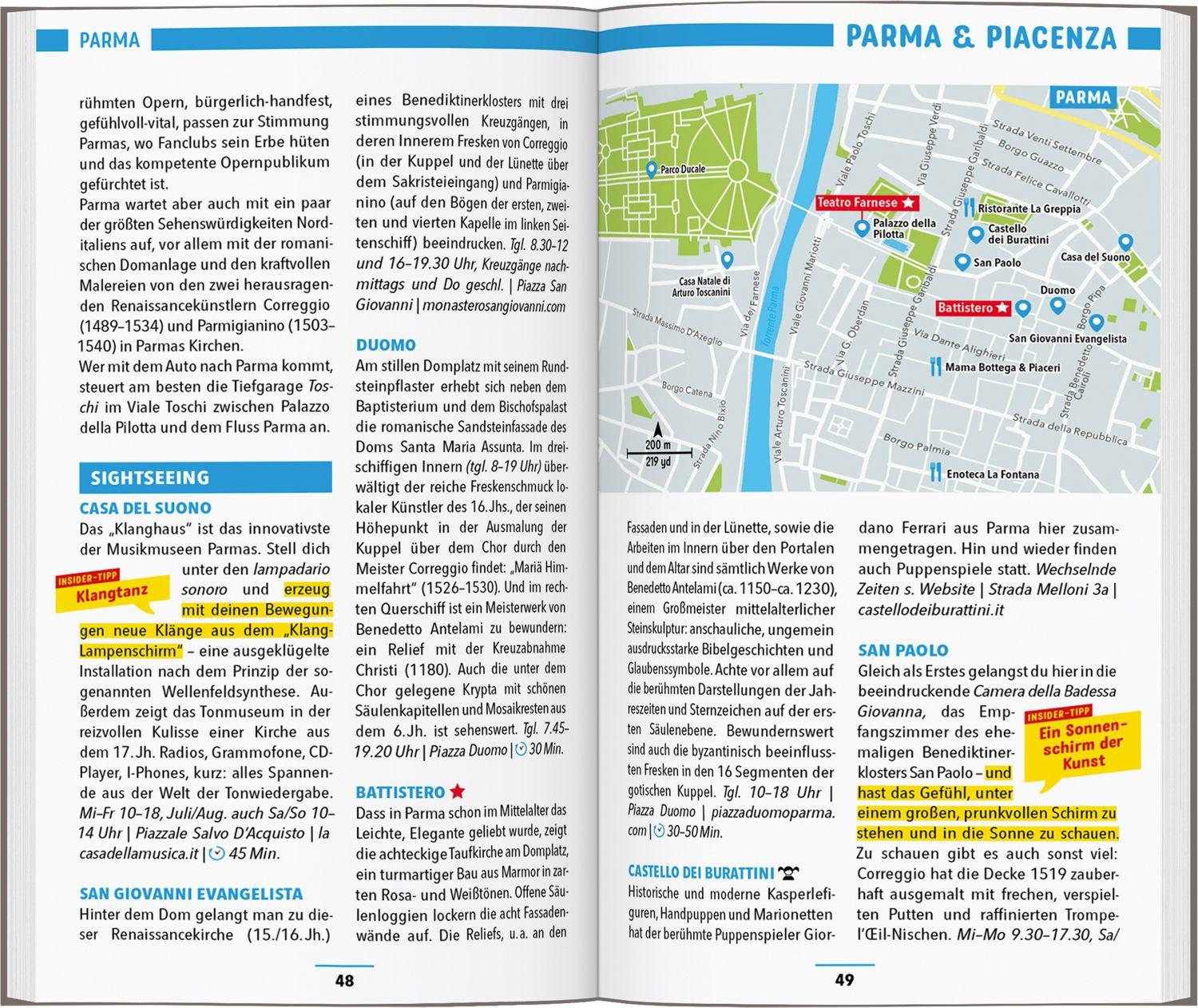 Beispielinhalt (Bild) MARCO POLO Reiseführer Emilia-Romagna, Bologna, Parma, Ravenna