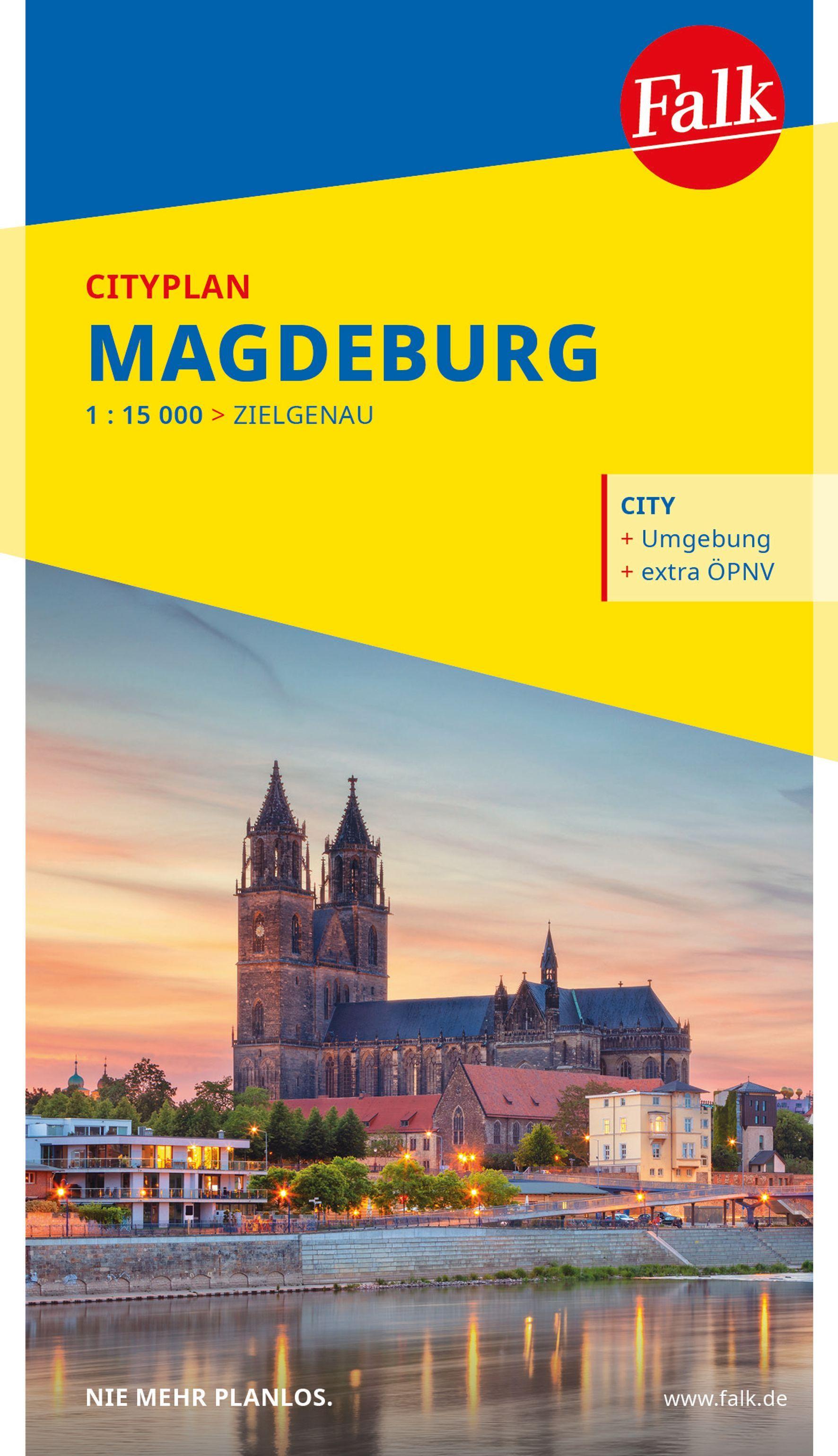 Vorderes Coverbild Falk Cityplan Magdeburg 1:15.000