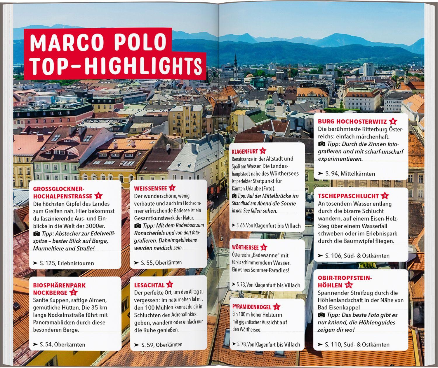 Beispielinhalt (Bild) MARCO POLO Reiseführer Kärnten