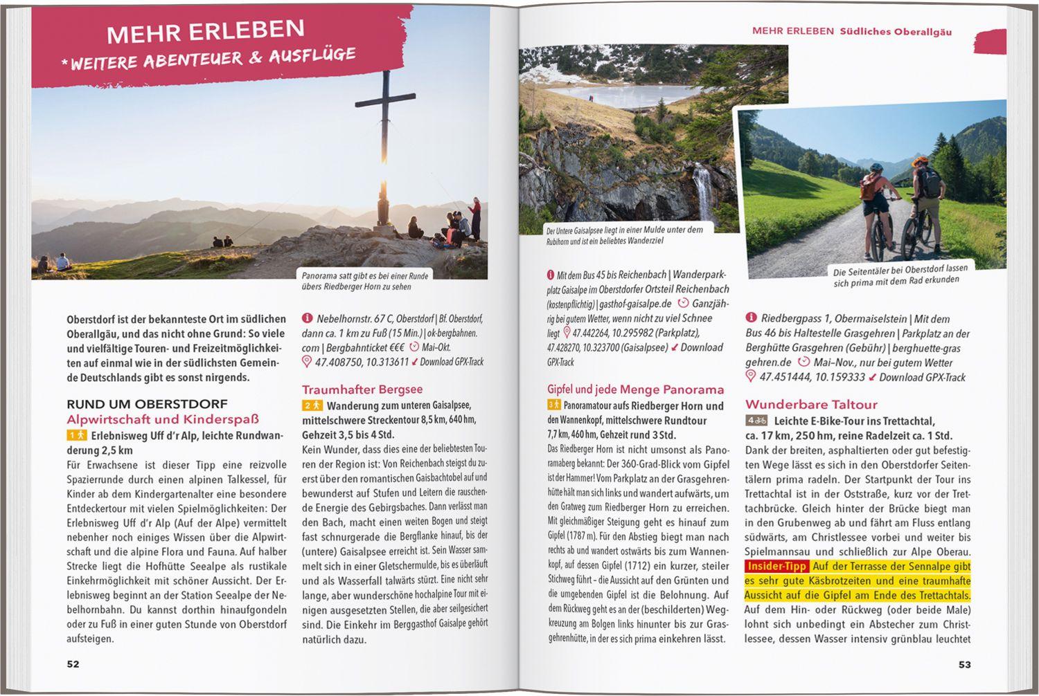 Beispielinhalt (Bild) MARCO POLO OUTDOOR GUIDE Reiseführer Allgäu