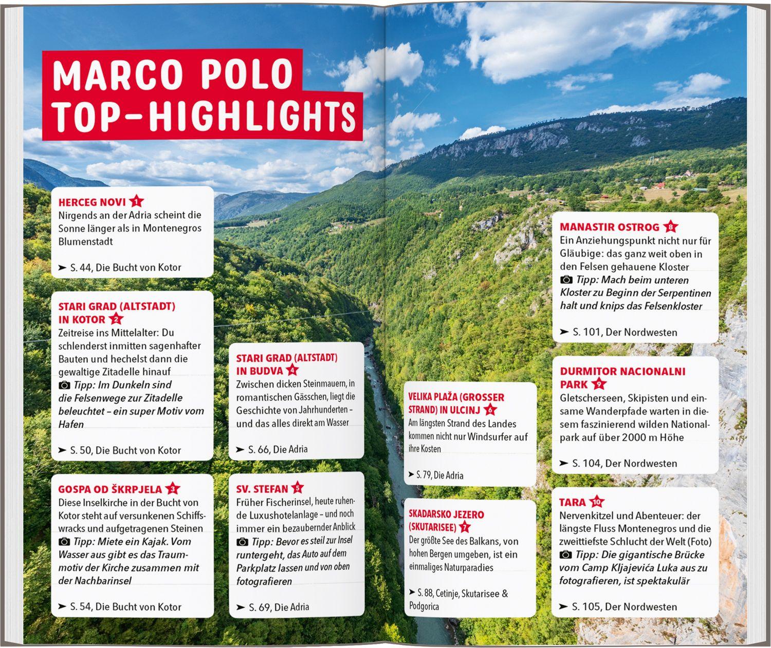 Beispielinhalt (Bild) MARCO POLO Reiseführer Montenegro