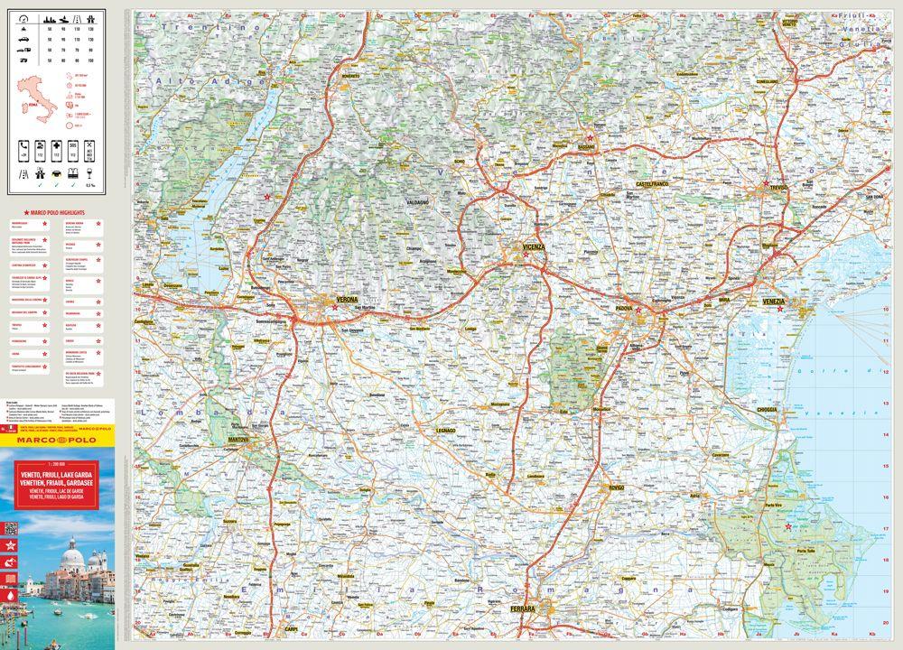 Beispielinhalt (Bild) MARCO POLO Reisekarte Italien 04 Venetien, Friaul, Gardasee 1:200.000