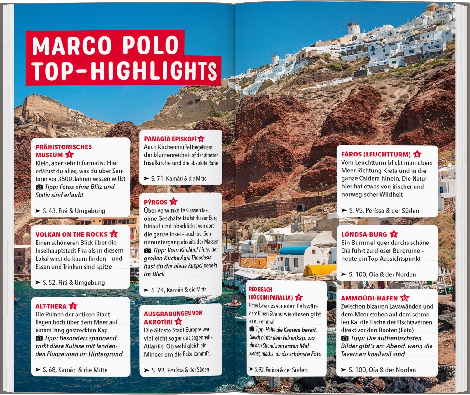 Beispielinhalt (Bild) MARCO POLO Reiseführer Santorin