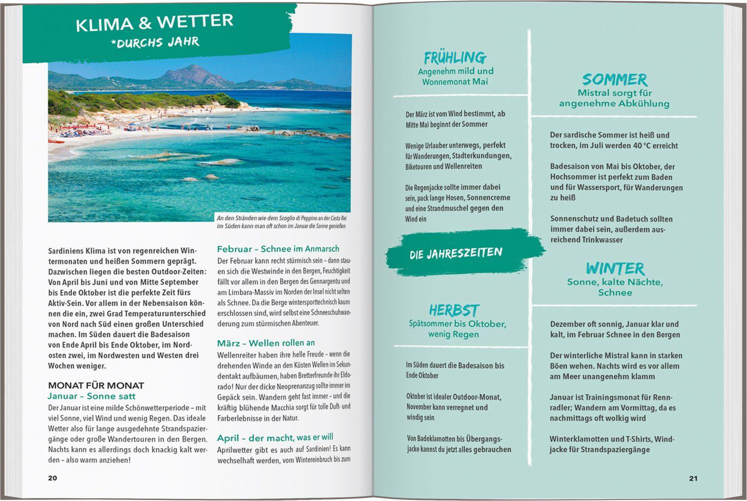 Beispielinhalt (Bild) MARCO POLO OUTDOOR GUIDE Reiseführer Sardinien