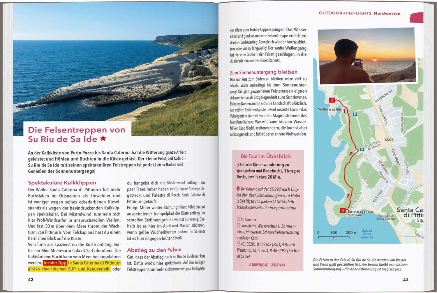 Beispielinhalt (Bild) MARCO POLO OUTDOOR GUIDE Reiseführer Sardinien