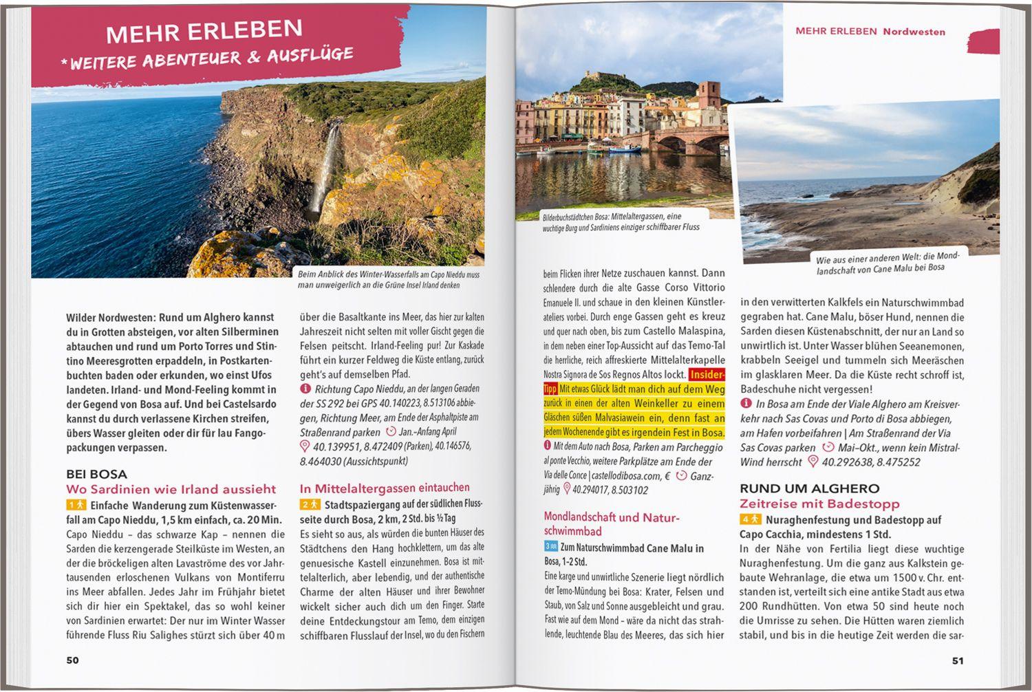 Beispielinhalt (Bild) MARCO POLO OUTDOOR GUIDE Reiseführer Sardinien