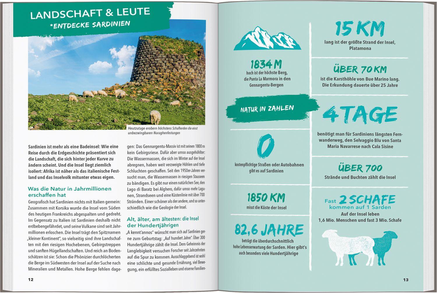 Beispielinhalt (Bild) MARCO POLO OUTDOOR GUIDE Reiseführer Sardinien