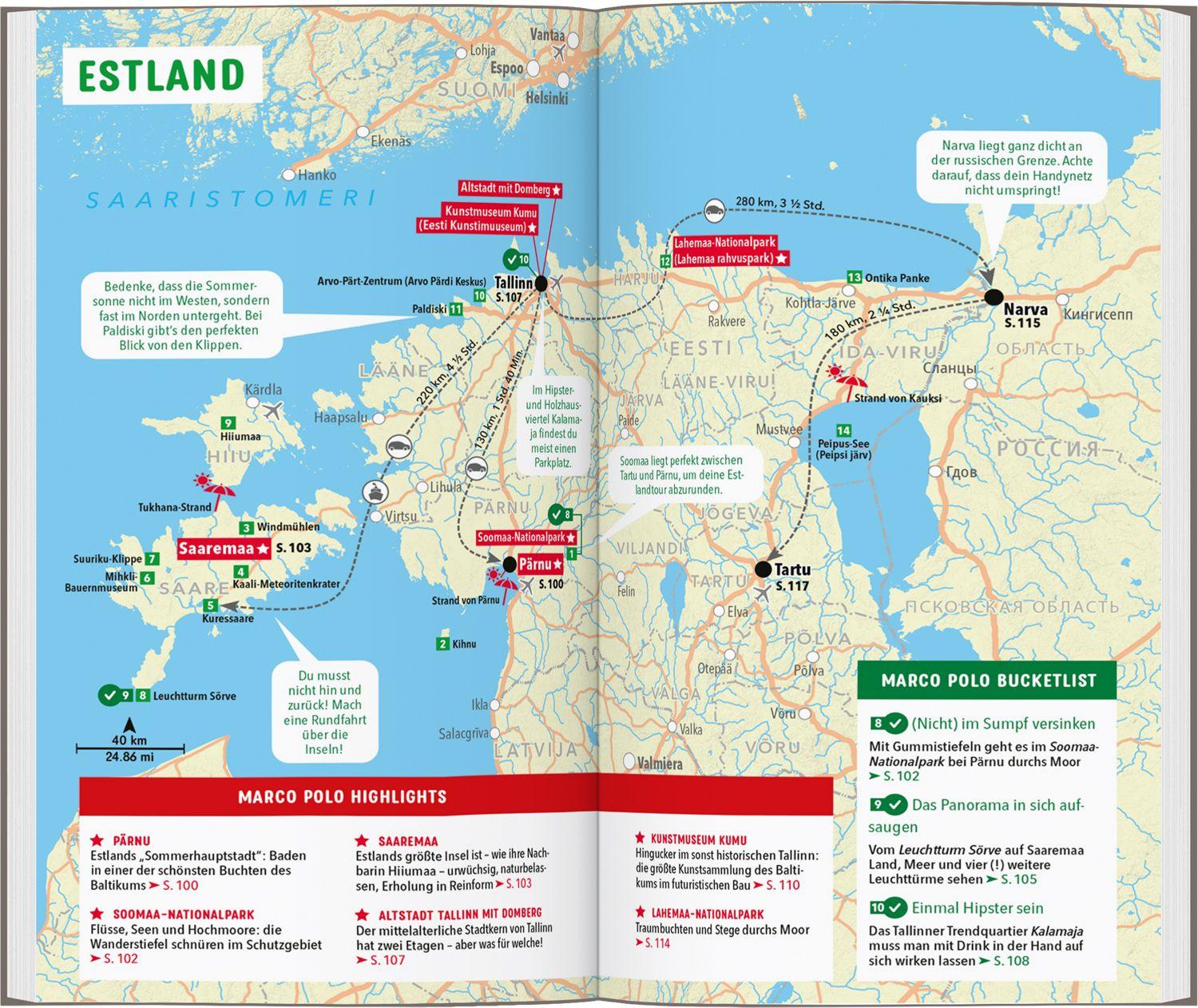 Beispielinhalt (Bild) MARCO POLO Reiseführer Baltikum, Estland, Lettland, Litauen