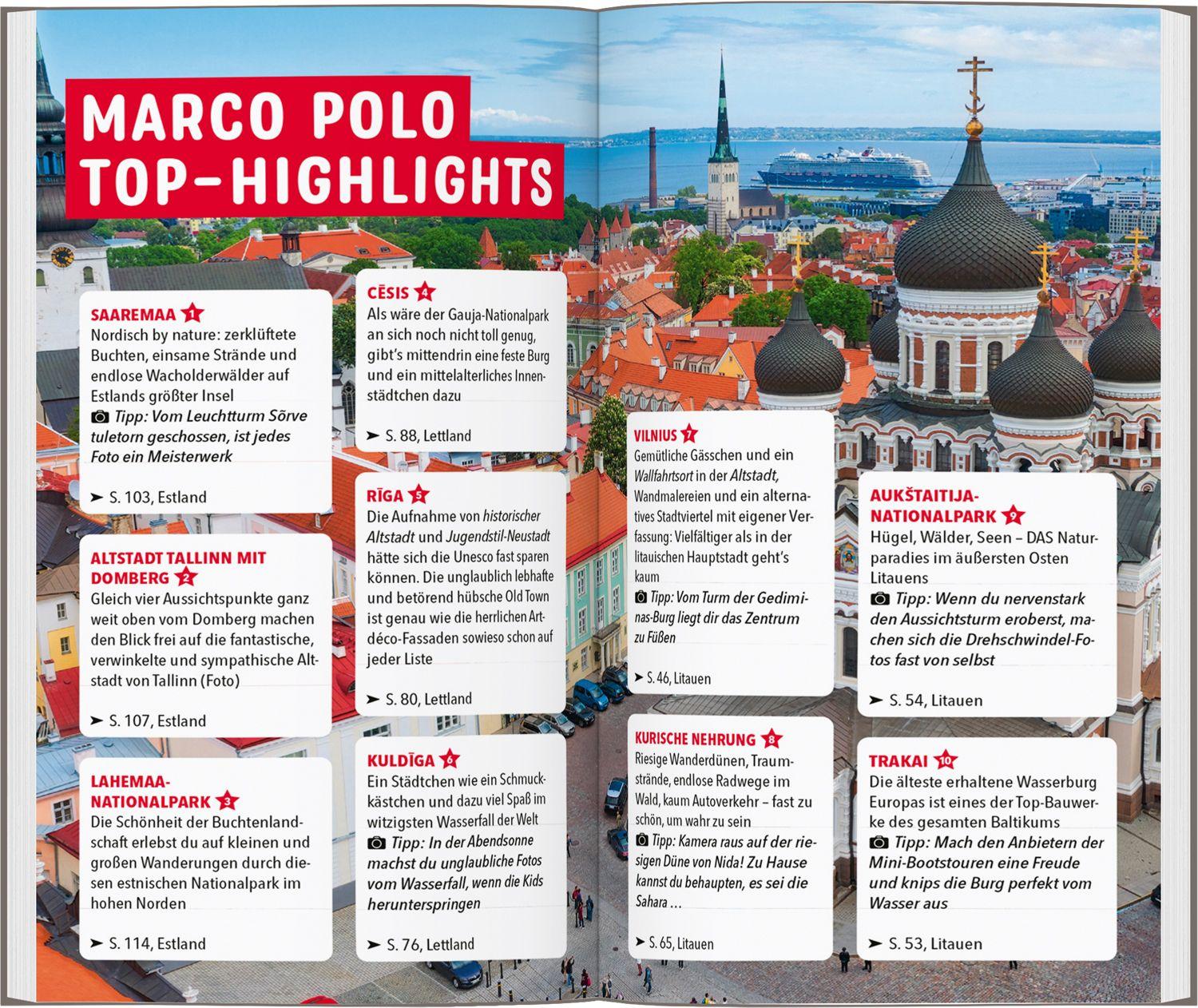 Beispielinhalt (Bild) MARCO POLO Reiseführer Baltikum, Estland, Lettland, Litauen