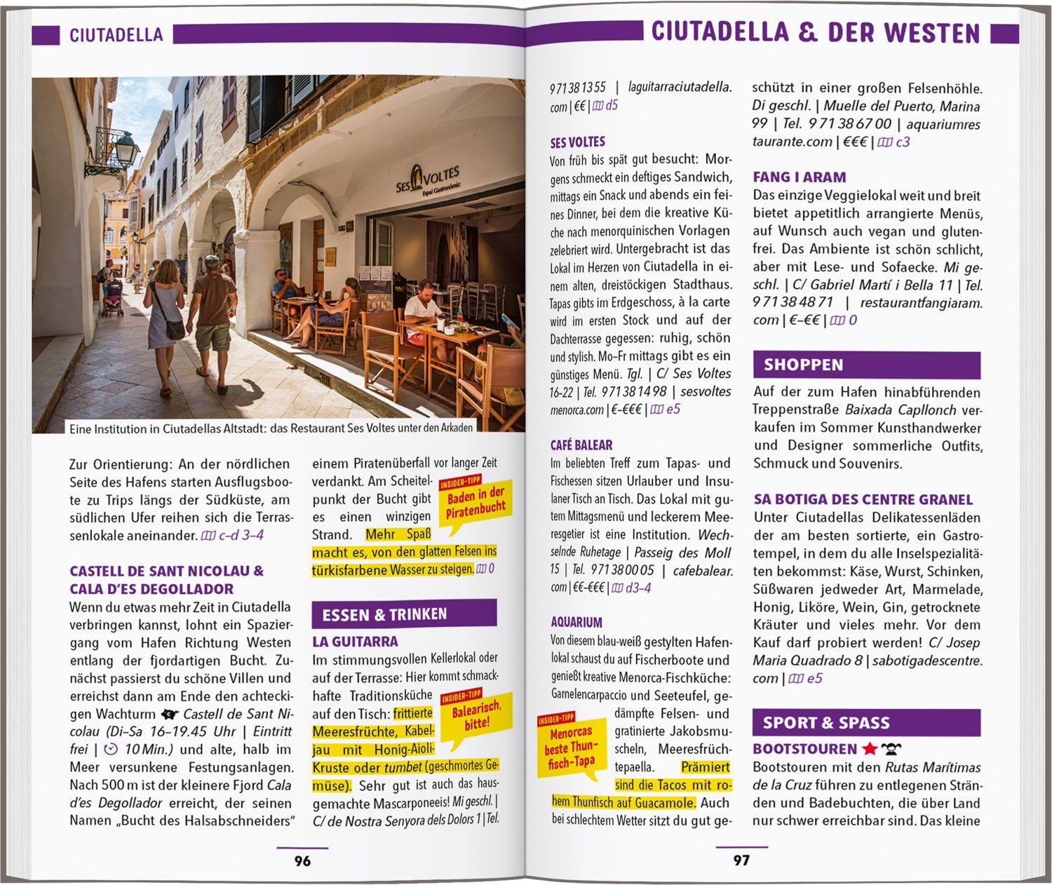 Beispielinhalt (Bild) MARCO POLO Reiseführer Menorca
