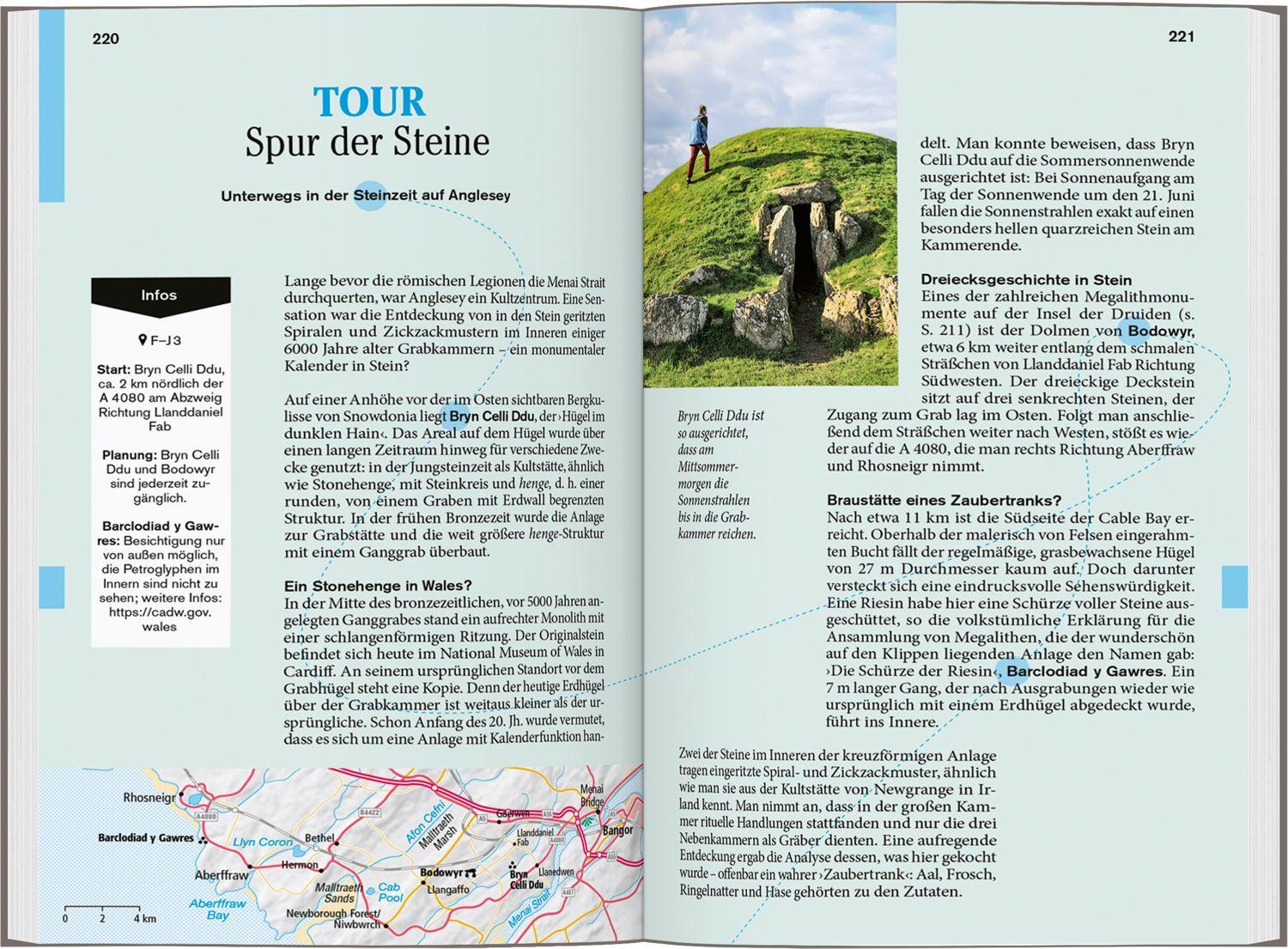 Beispielinhalt (Bild) DUMONT Reise-Taschenbuch Reiseführer Wales