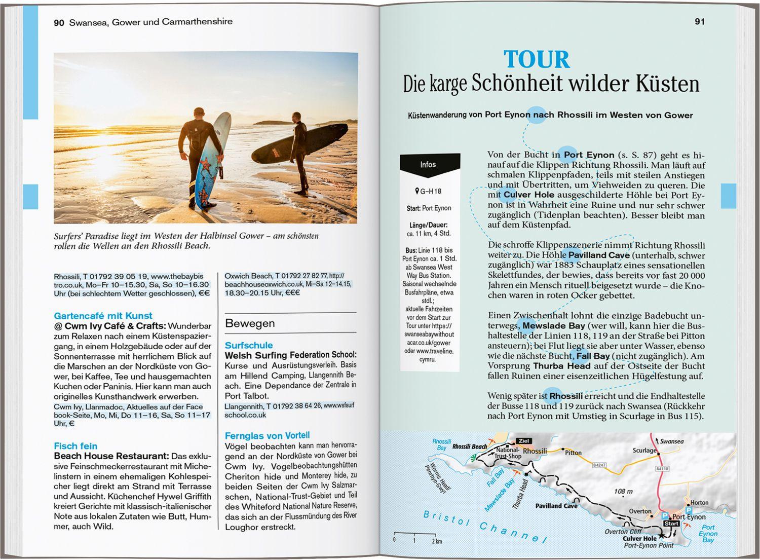 Beispielinhalt (Bild) DUMONT Reise-Taschenbuch Reiseführer Wales