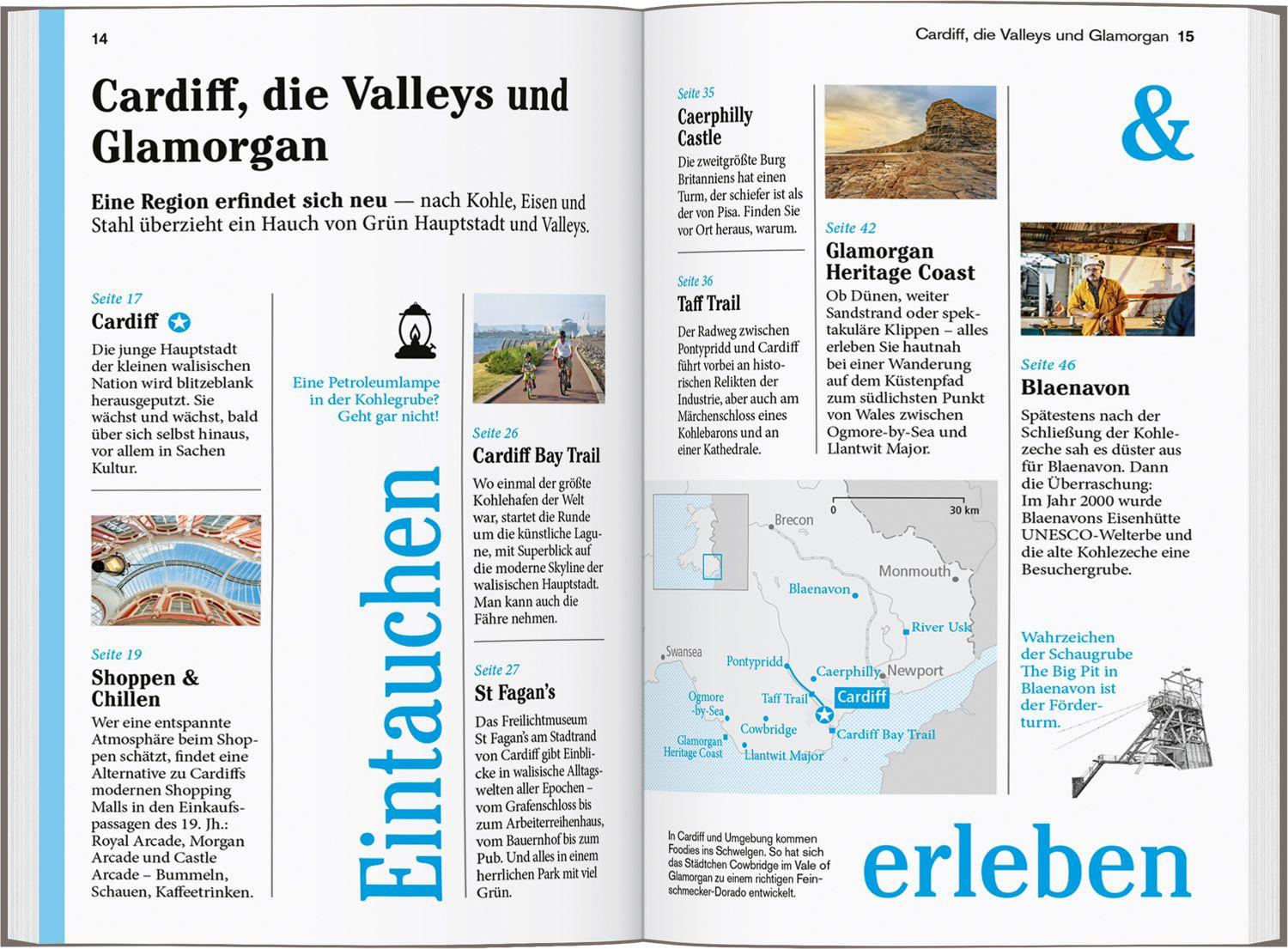 Beispielinhalt (Bild) DUMONT Reise-Taschenbuch Reiseführer Wales