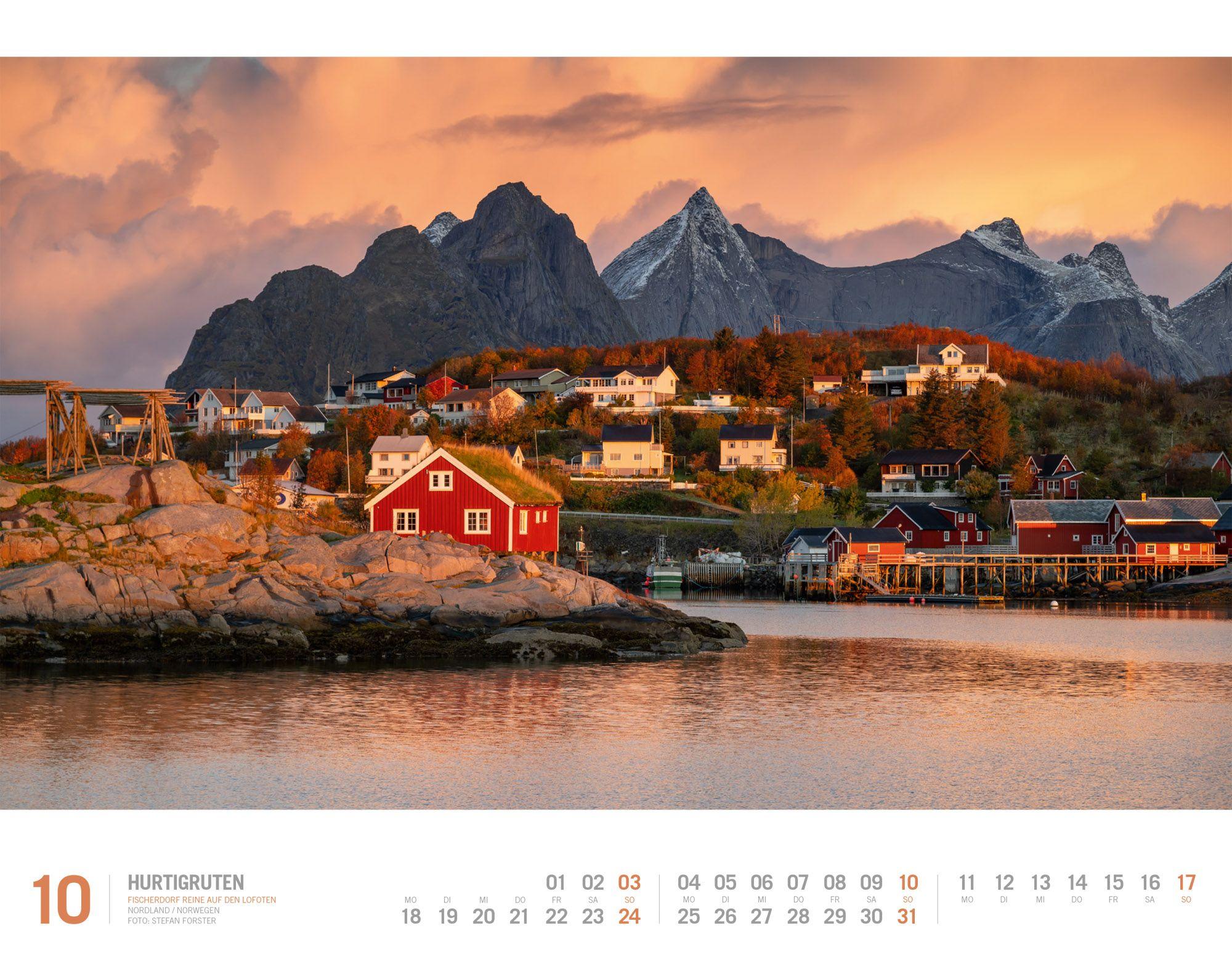 Beispielinhalt (Bild) Hurtigruten Kalender 2027 | Unterwegs zwischen Bergen und Kirkenes