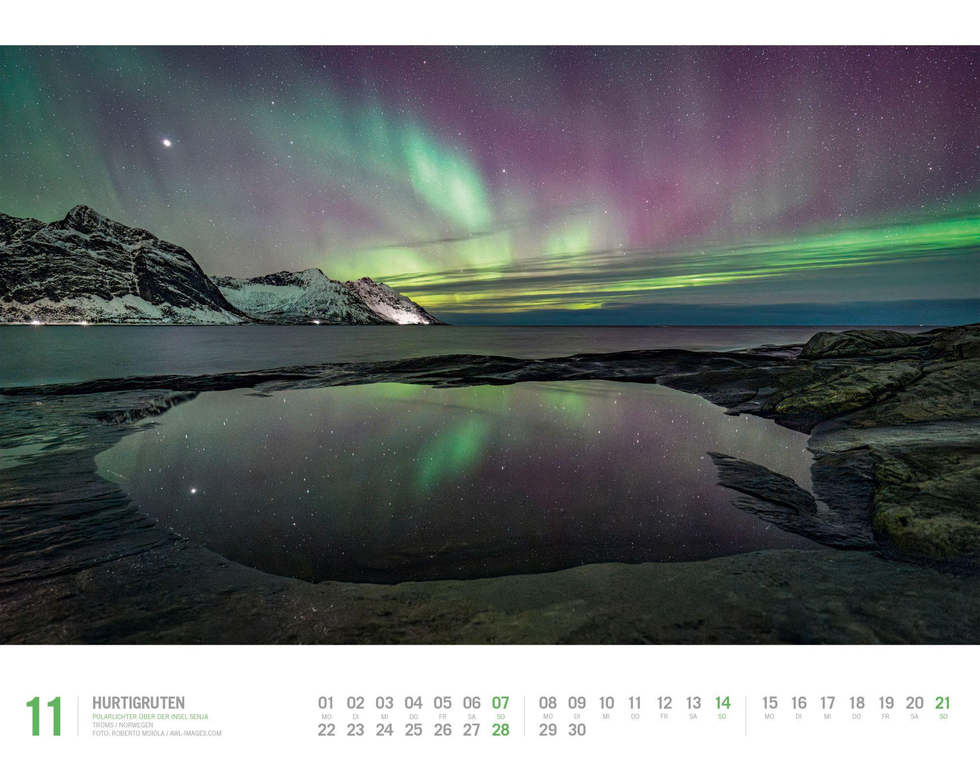 Beispielinhalt (Bild) Hurtigruten Kalender 2027 | Unterwegs zwischen Bergen und Kirkenes