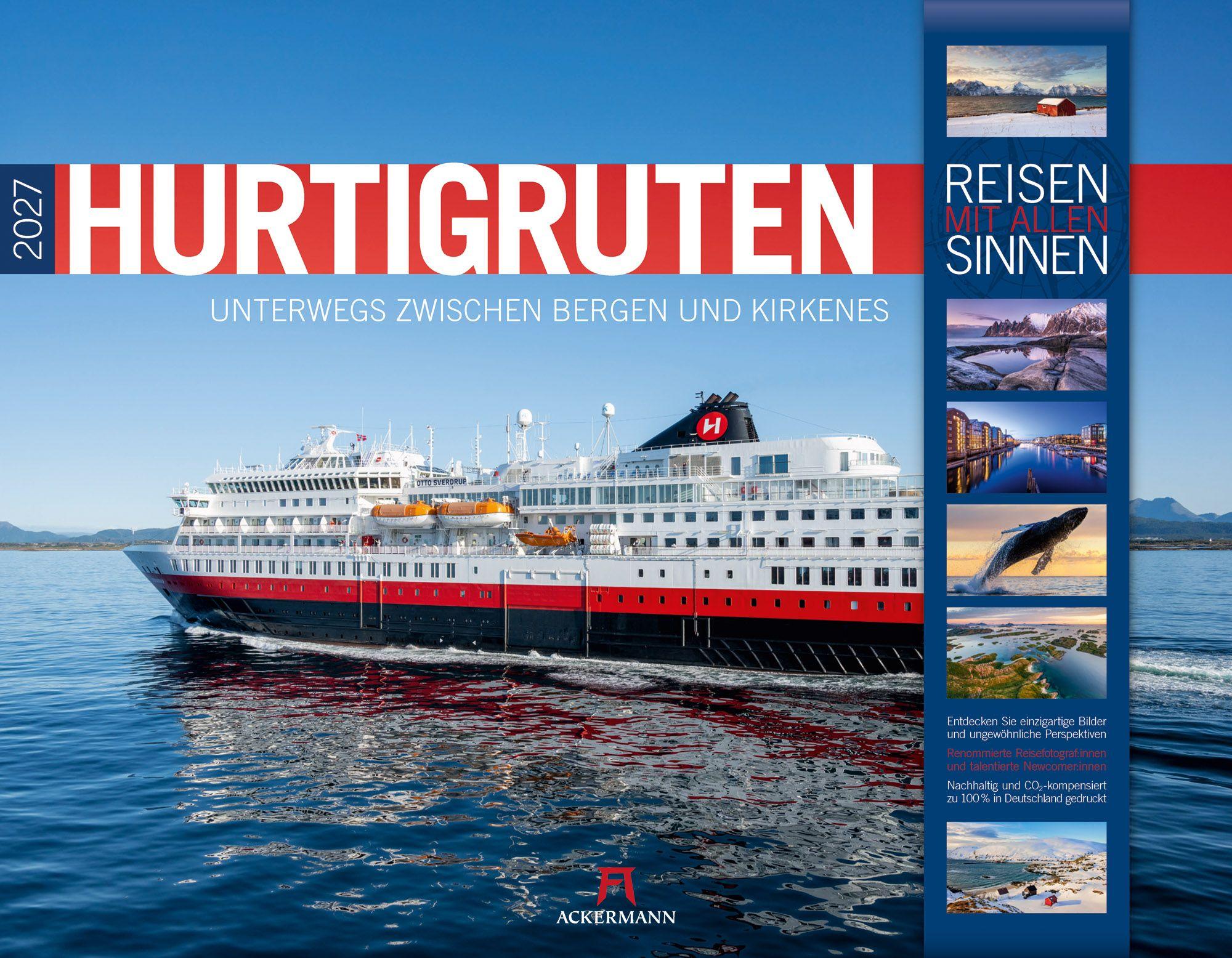 Vorderes Coverbild Hurtigruten Kalender 2027 | Unterwegs zwischen Bergen und Kirkenes
