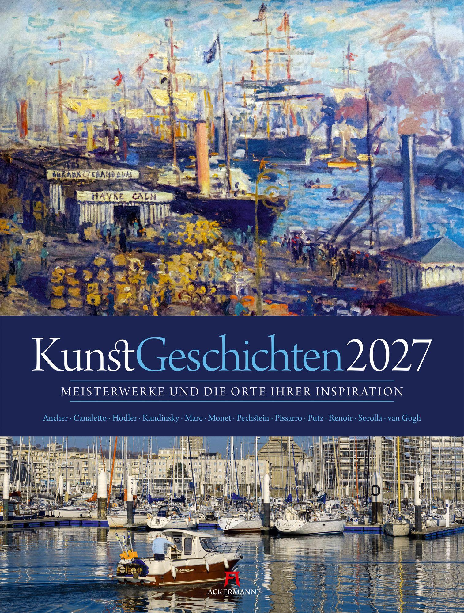 Vorderes Coverbild KunstGeschichten Kalender 2027 | Meisterwerke und die Orte ihrer Inspiration