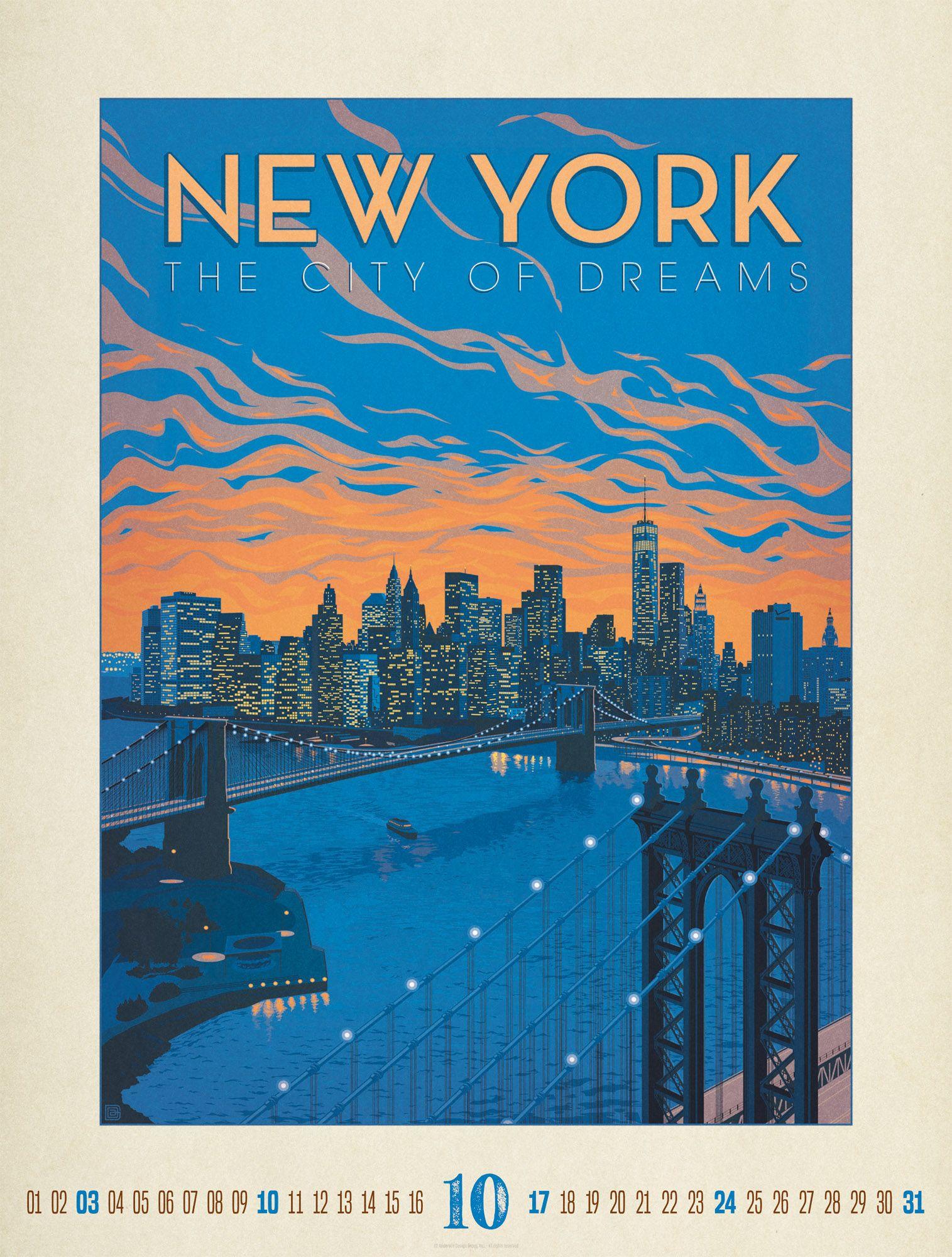 Beispielinhalt (Bild) Travel Time Plakate-Kalender 2027