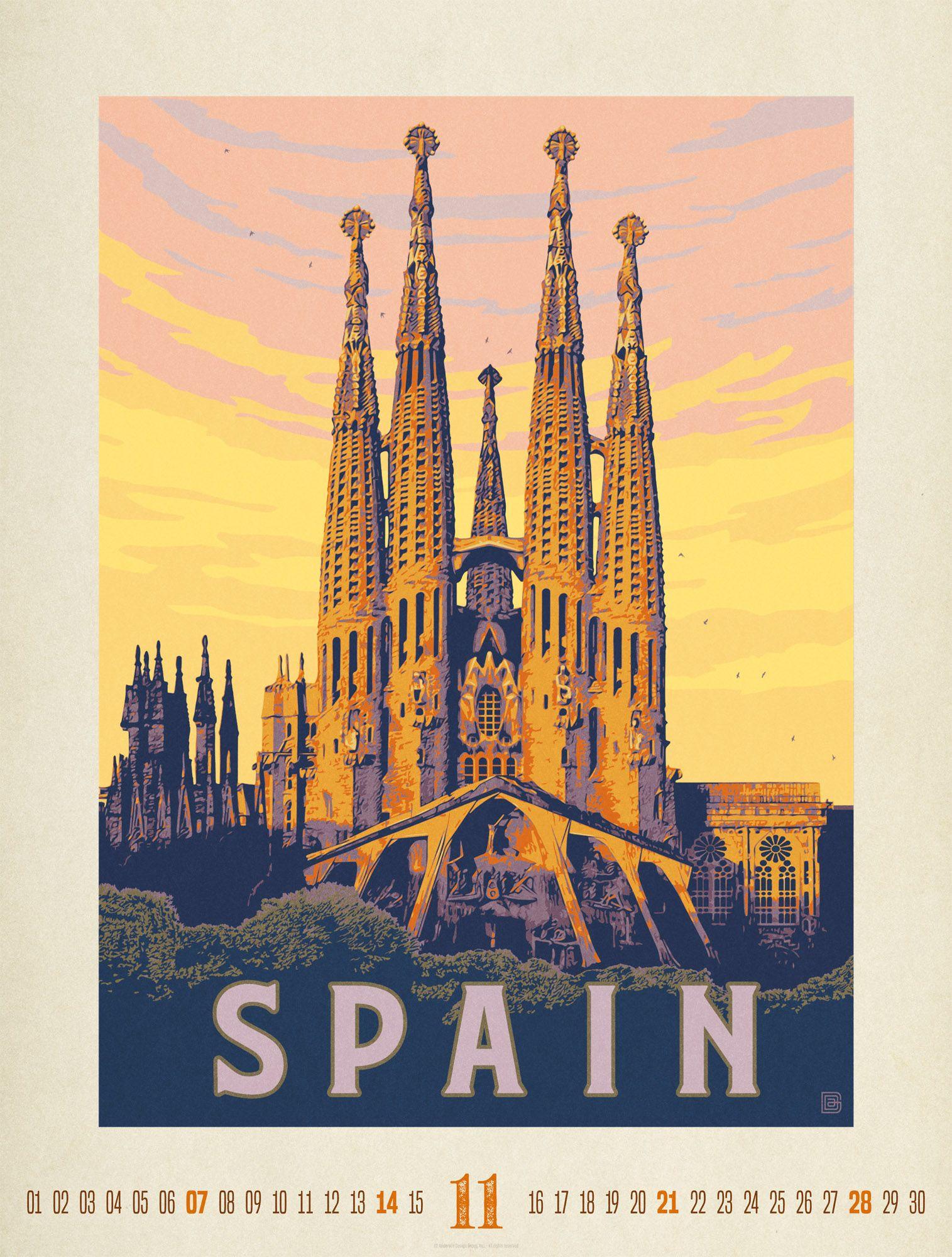 Beispielinhalt (Bild) Travel Time Plakate-Kalender 2027