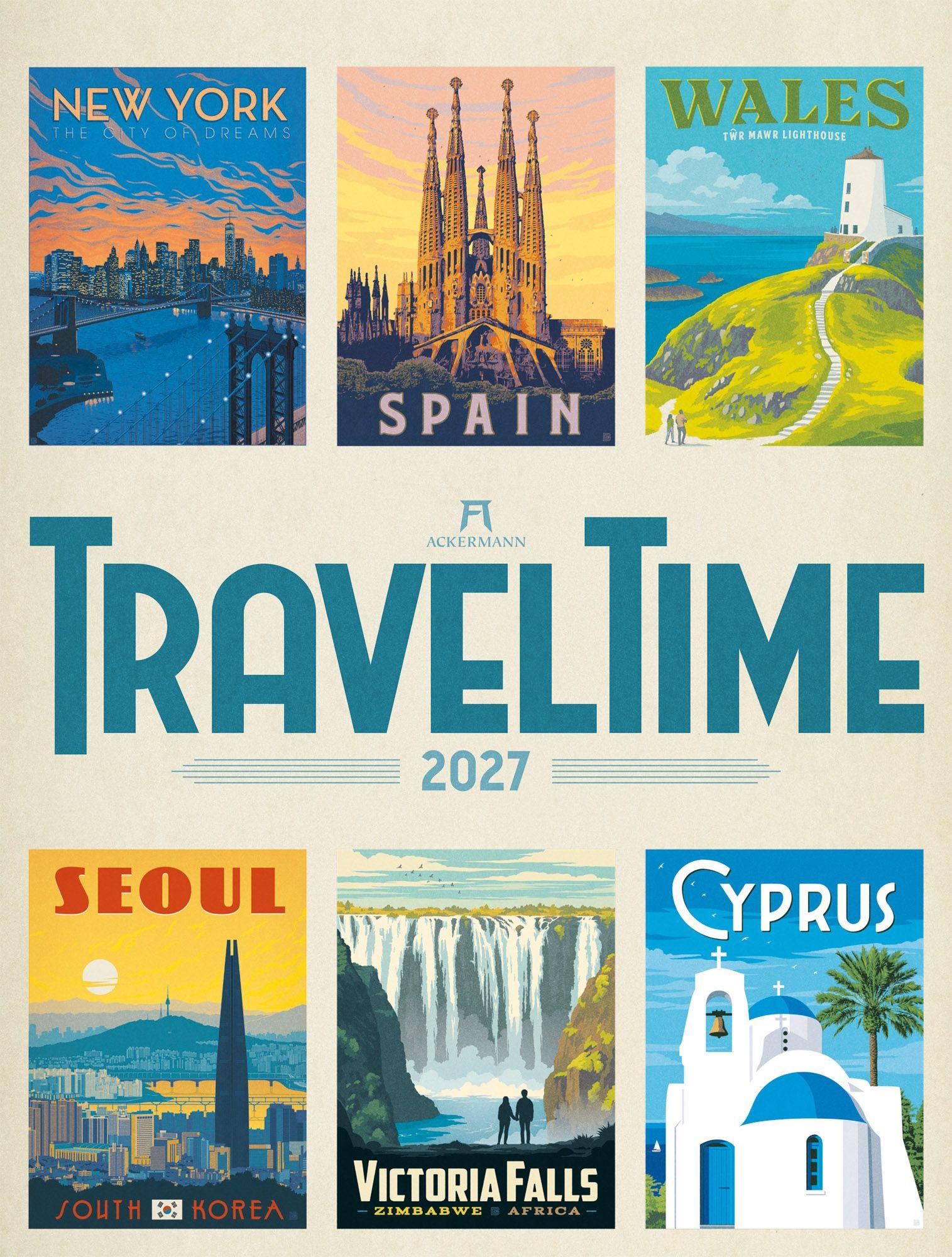 Vorderes Coverbild Travel Time Plakate-Kalender 2027