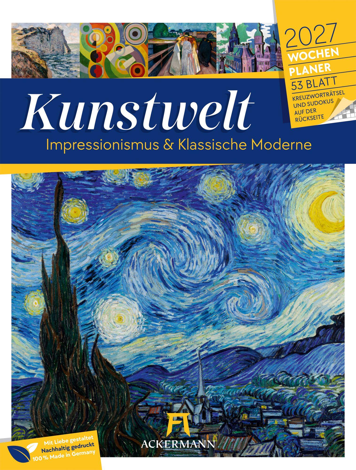 Vorderes Coverbild Kunstwelt Wochenplaner Kalender 2027 | Impressionismus und Klassische Moderne