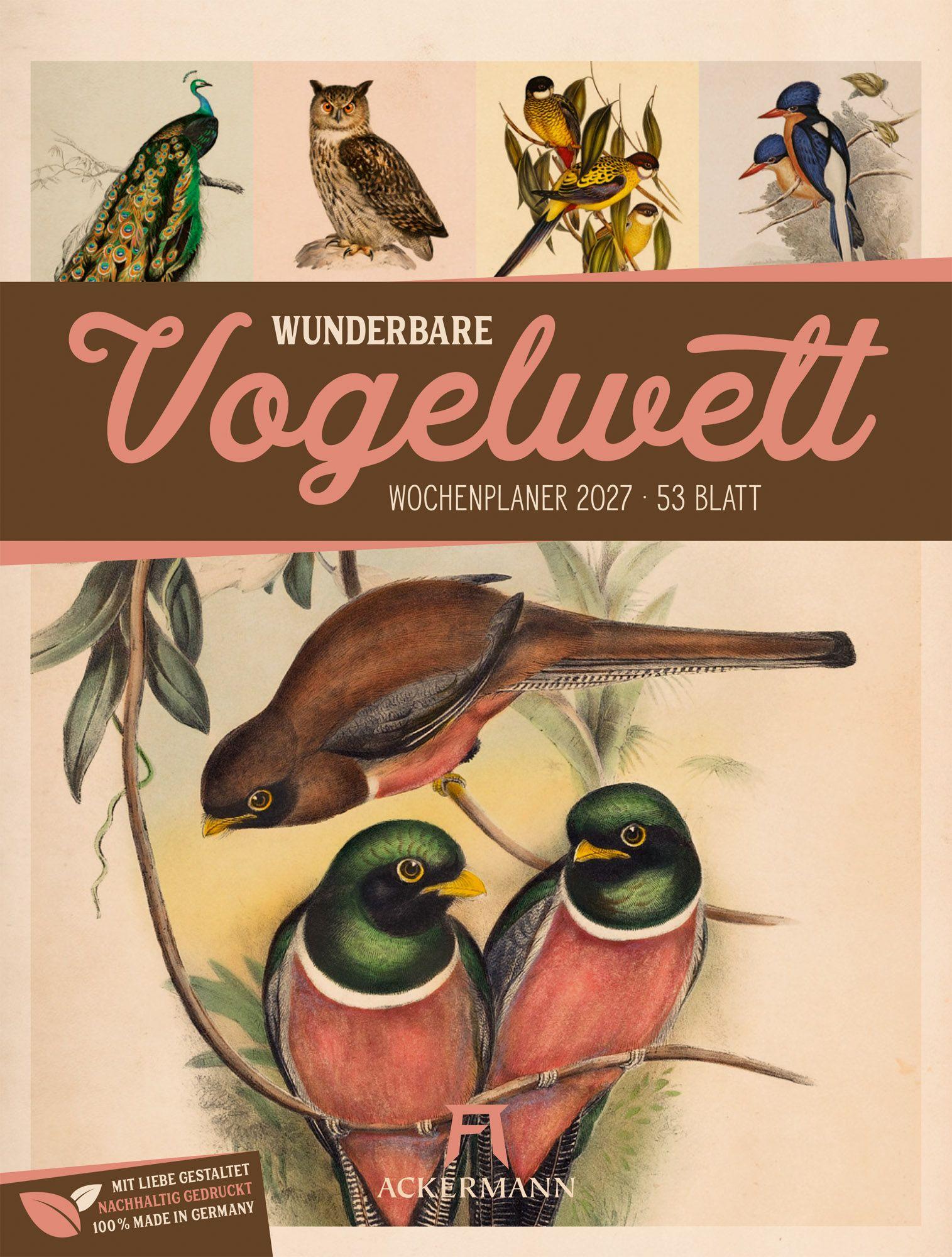 Vorderes Coverbild Wunderbare Vogelwelt Wochenplaner Kalender 2027