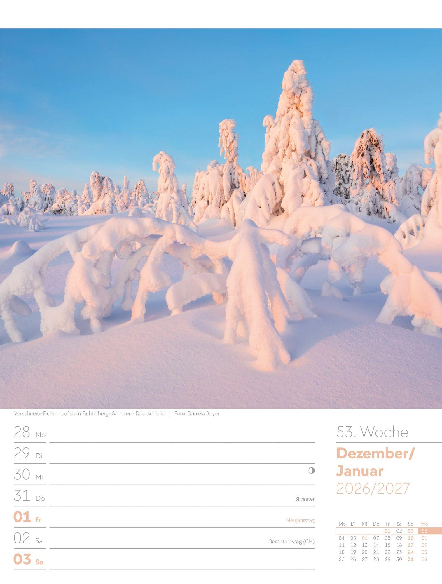 Beispielinhalt (Bild) Unser Wald Wochenplaner Kalender 2027