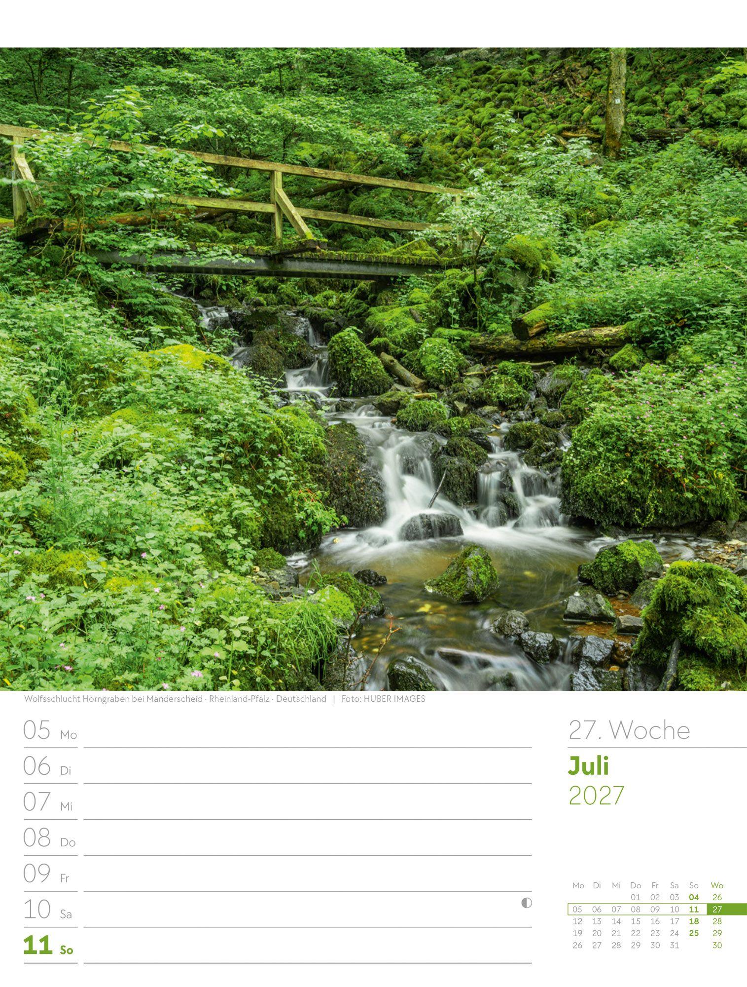 Beispielinhalt (Bild) Unser Wald Wochenplaner Kalender 2027