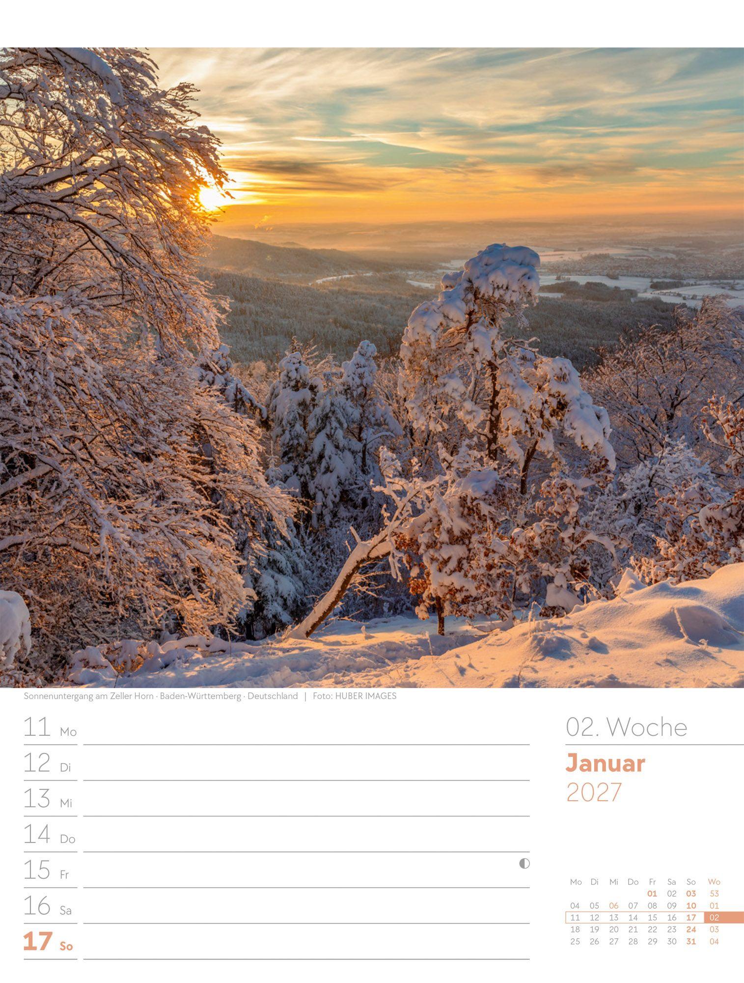 Beispielinhalt (Bild) Unser Wald Wochenplaner Kalender 2027