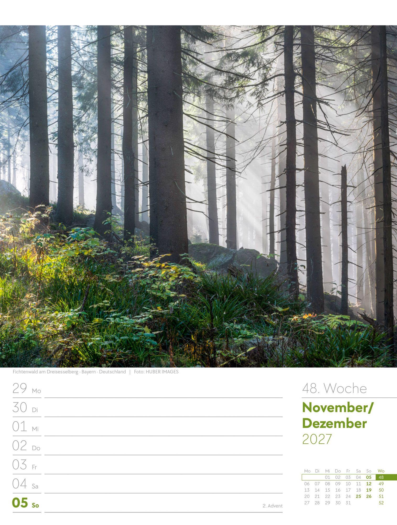 Beispielinhalt (Bild) Unser Wald Wochenplaner Kalender 2027