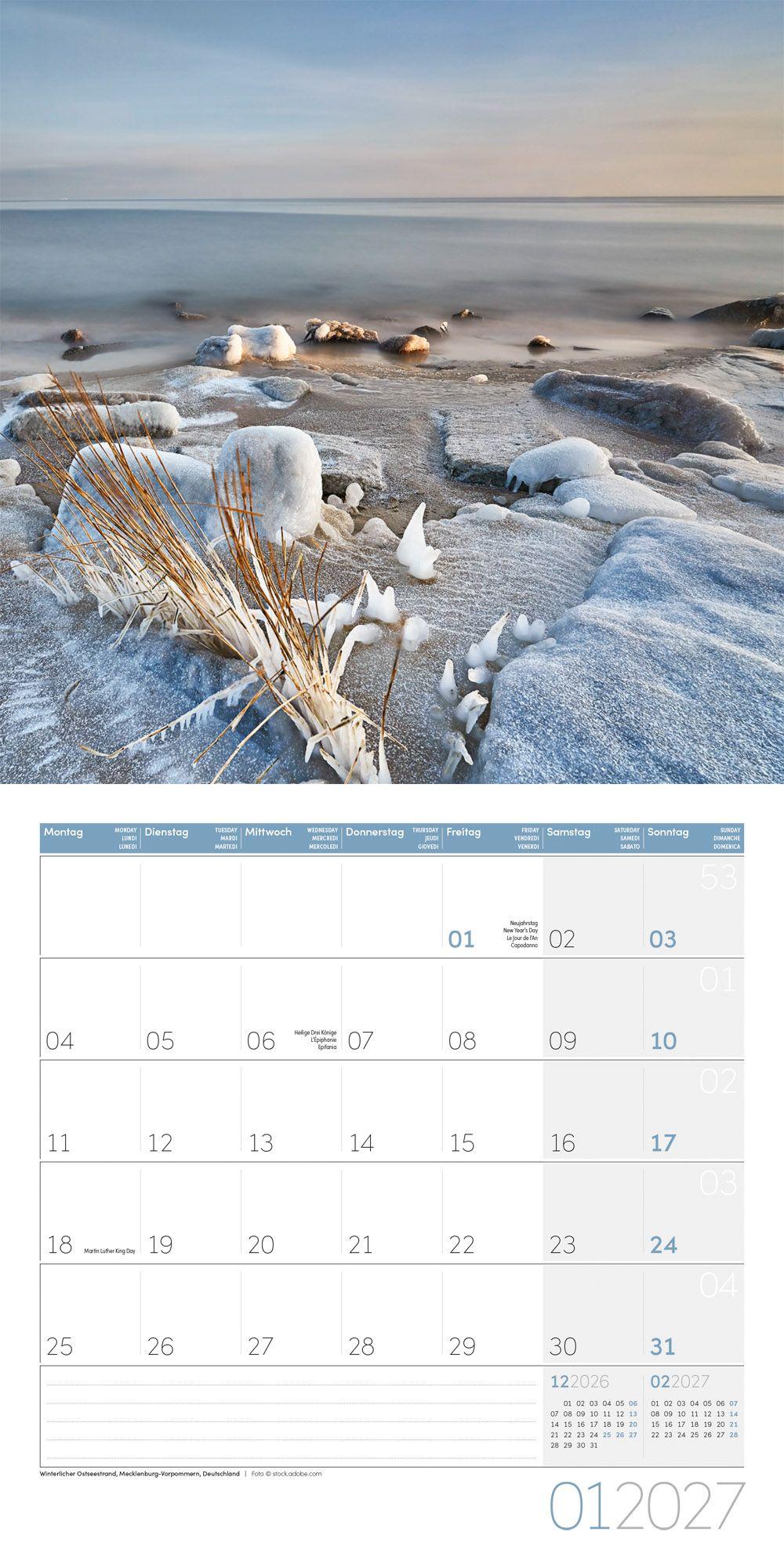 Beispielinhalt (Bild) Am Meer Kalender 2027 - 30x30 - Art12