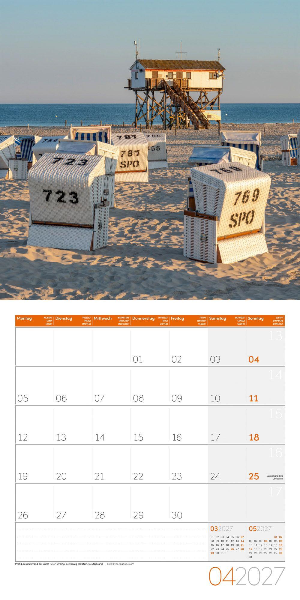 Beispielinhalt (Bild) Am Meer Kalender 2027 - 30x30 - Art12