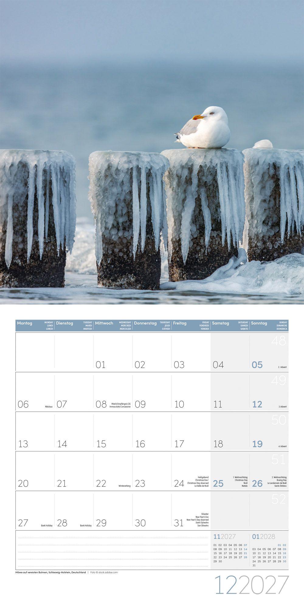 Beispielinhalt (Bild) Am Meer Kalender 2027 - 30x30 - Art12