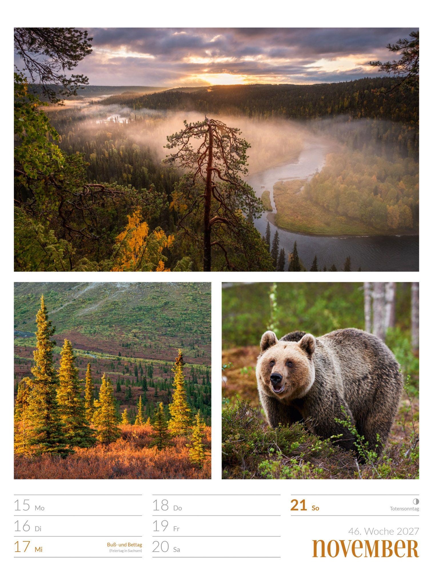 Beispielinhalt (Bild) Farben der Natur Wochenplaner Kalender 2027