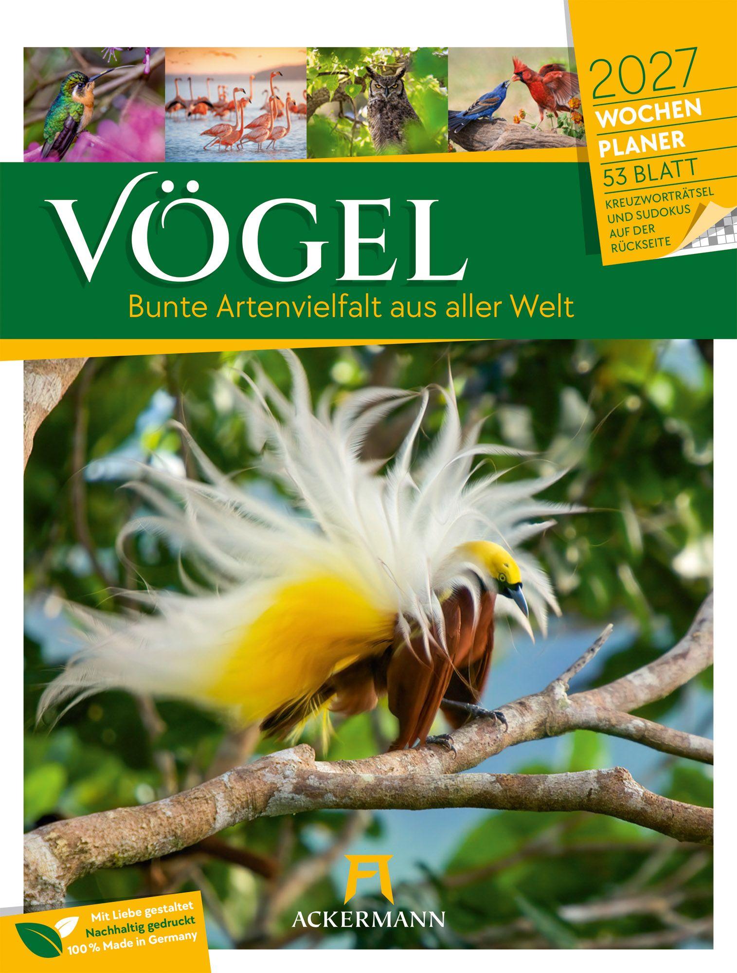 Vorderes Coverbild Vögel Wochenplaner Kalender 2027