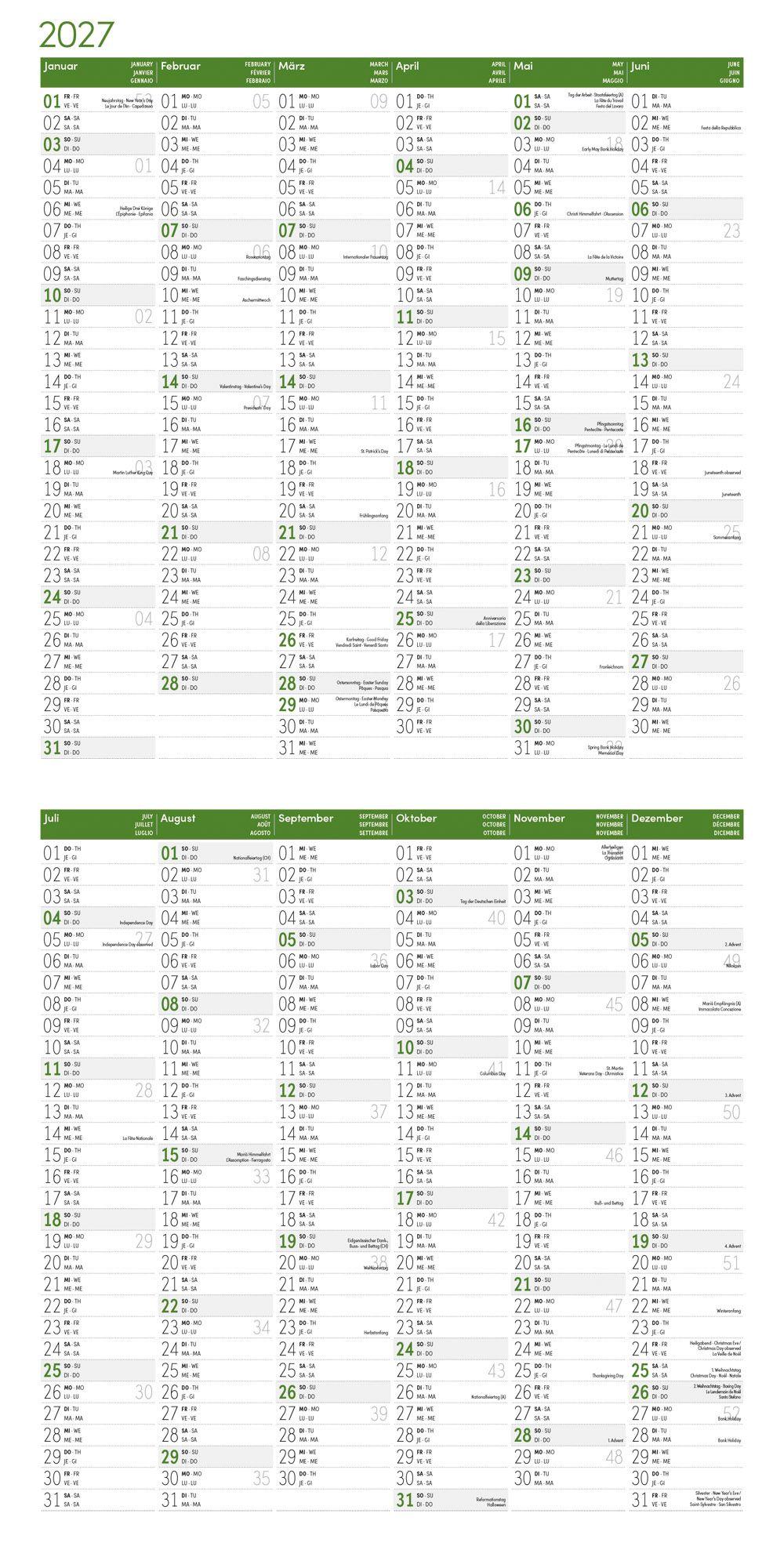Beispielinhalt (Bild) Igel Kalender 2027 - 30x30 - Art12
