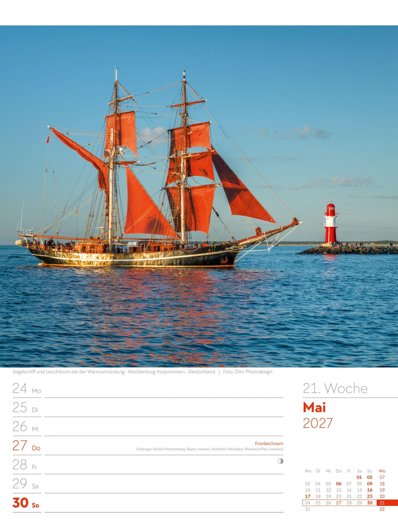 Beispielinhalt (Bild) Am Meer Wochenplaner Kalender 2027