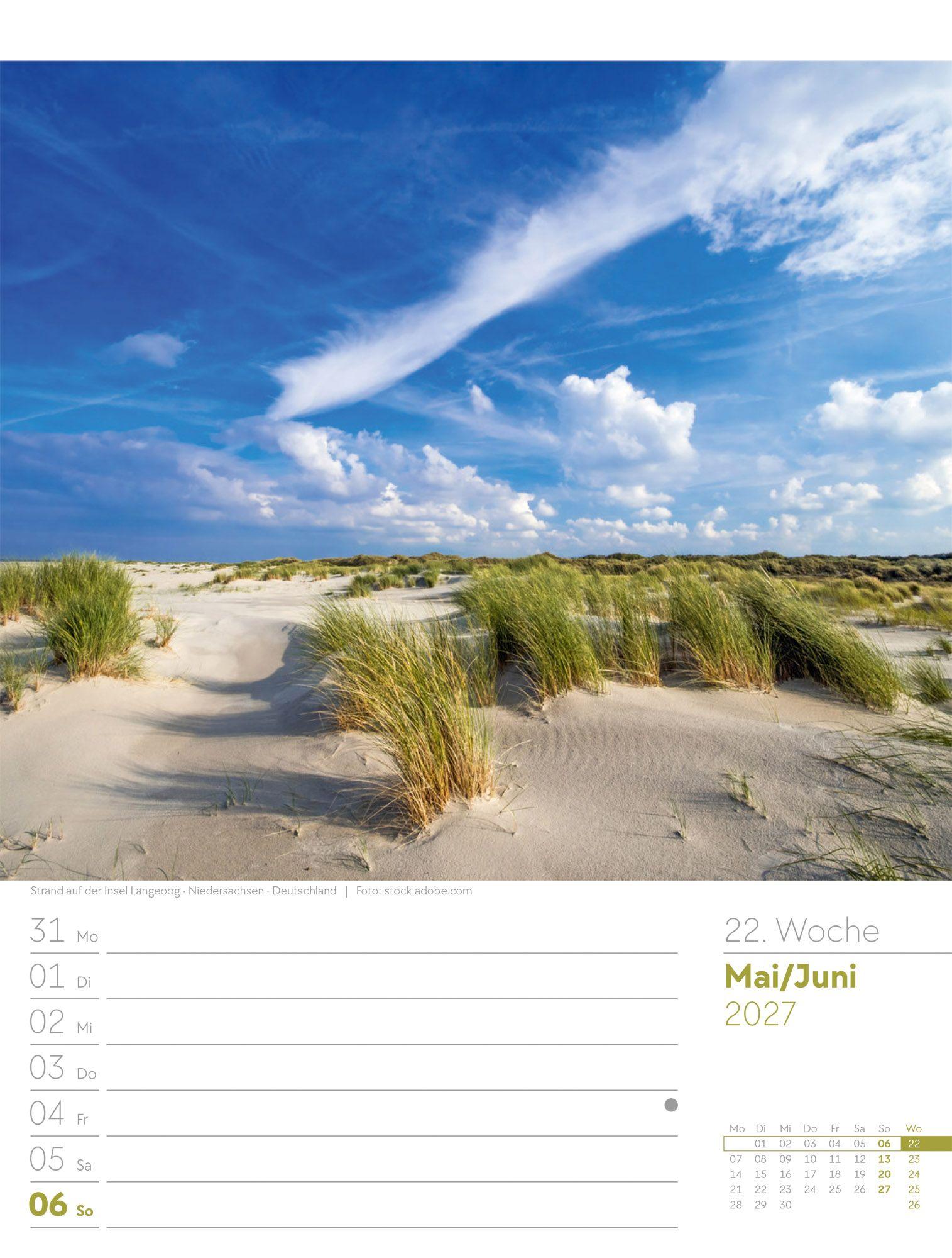 Beispielinhalt (Bild) Am Meer Wochenplaner Kalender 2027