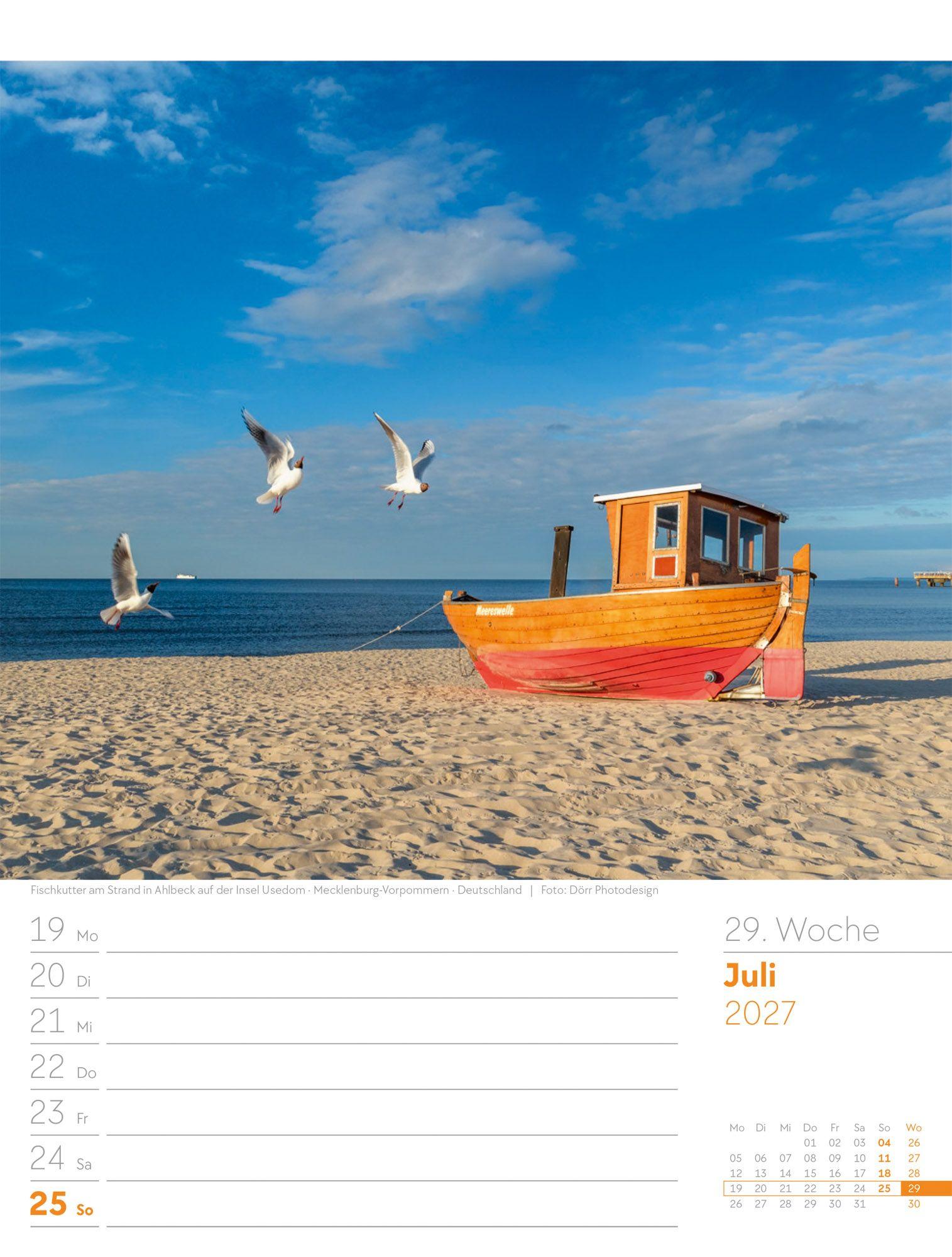 Beispielinhalt (Bild) Am Meer Wochenplaner Kalender 2027