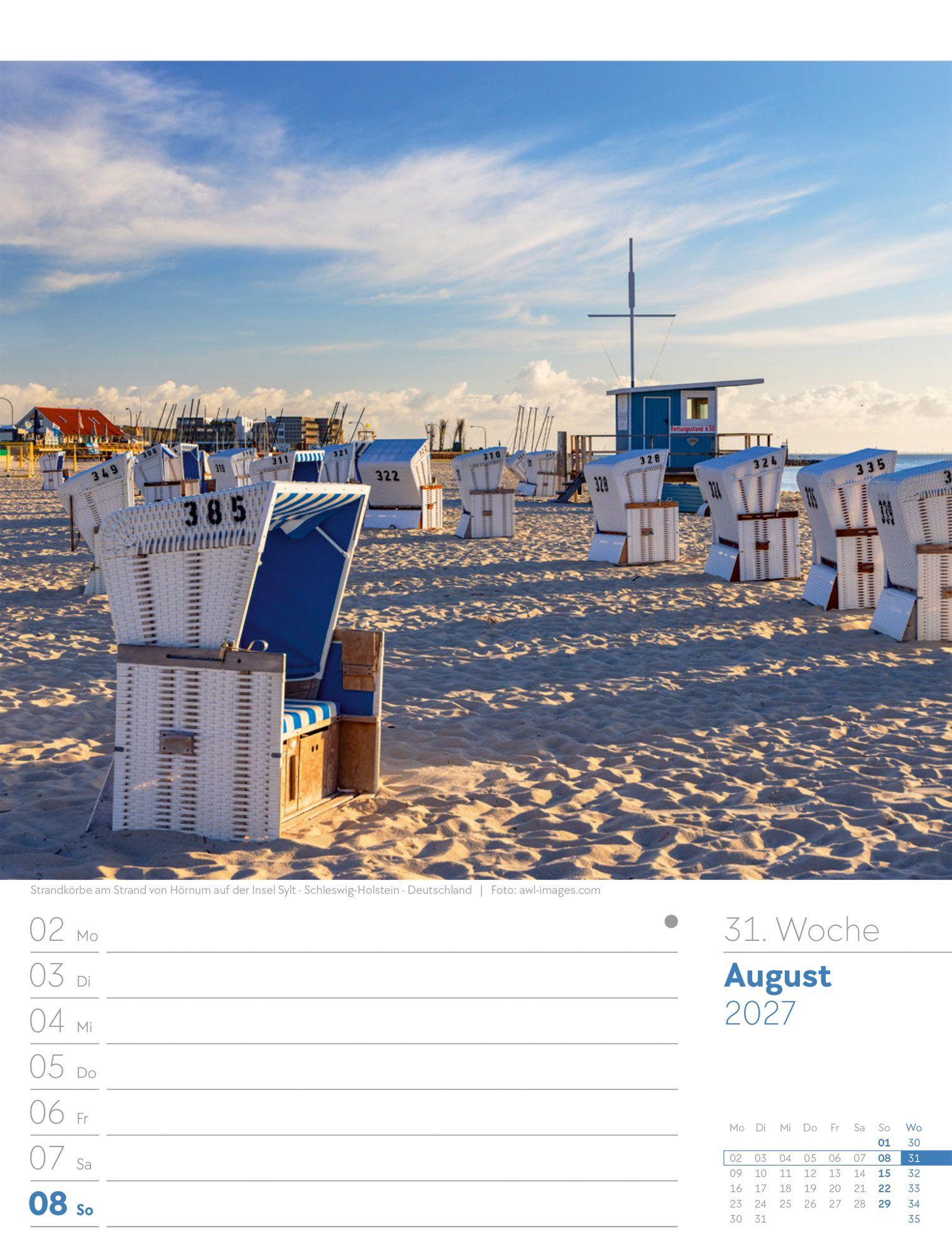 Beispielinhalt (Bild) Am Meer Wochenplaner Kalender 2027