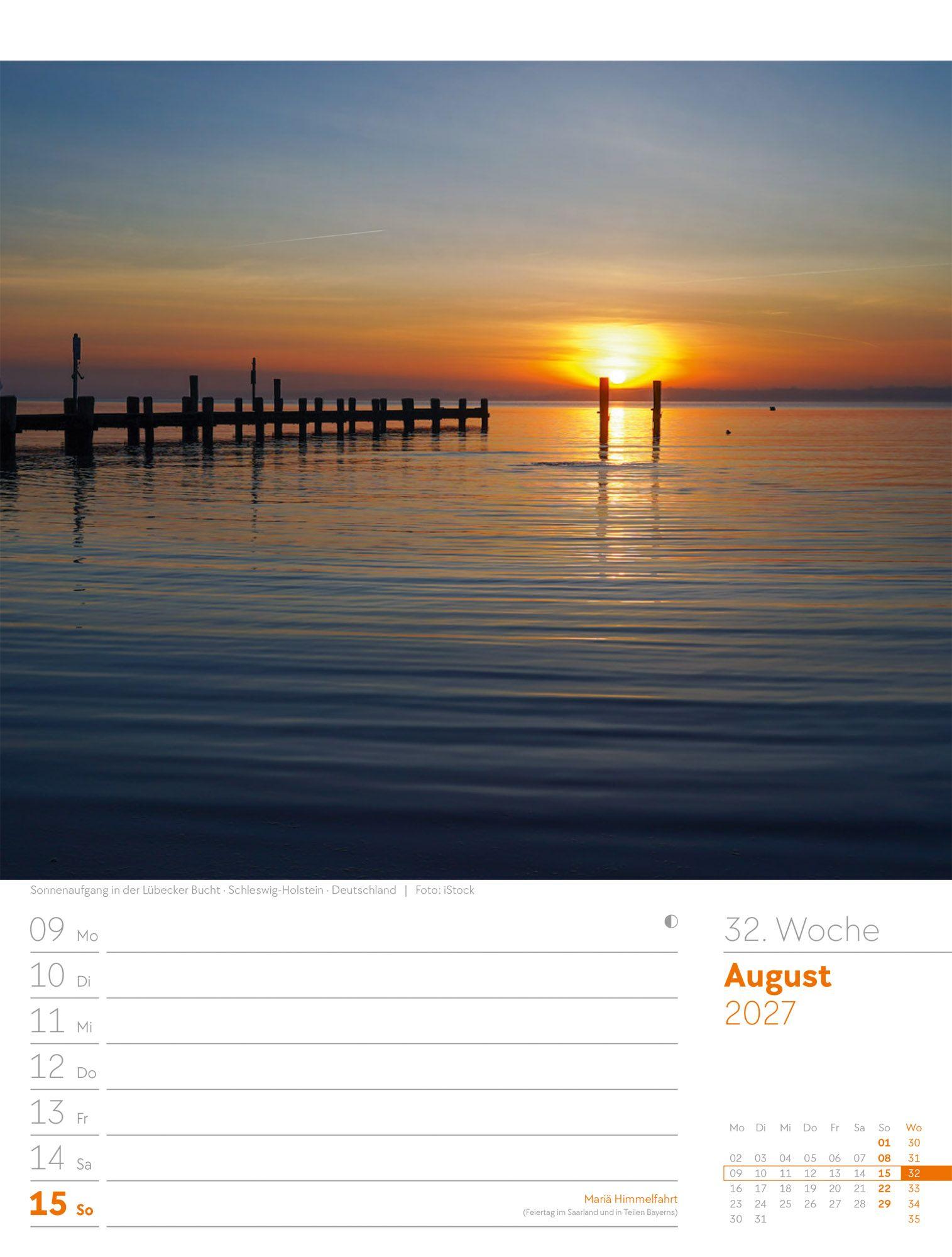 Beispielinhalt (Bild) Am Meer Wochenplaner Kalender 2027