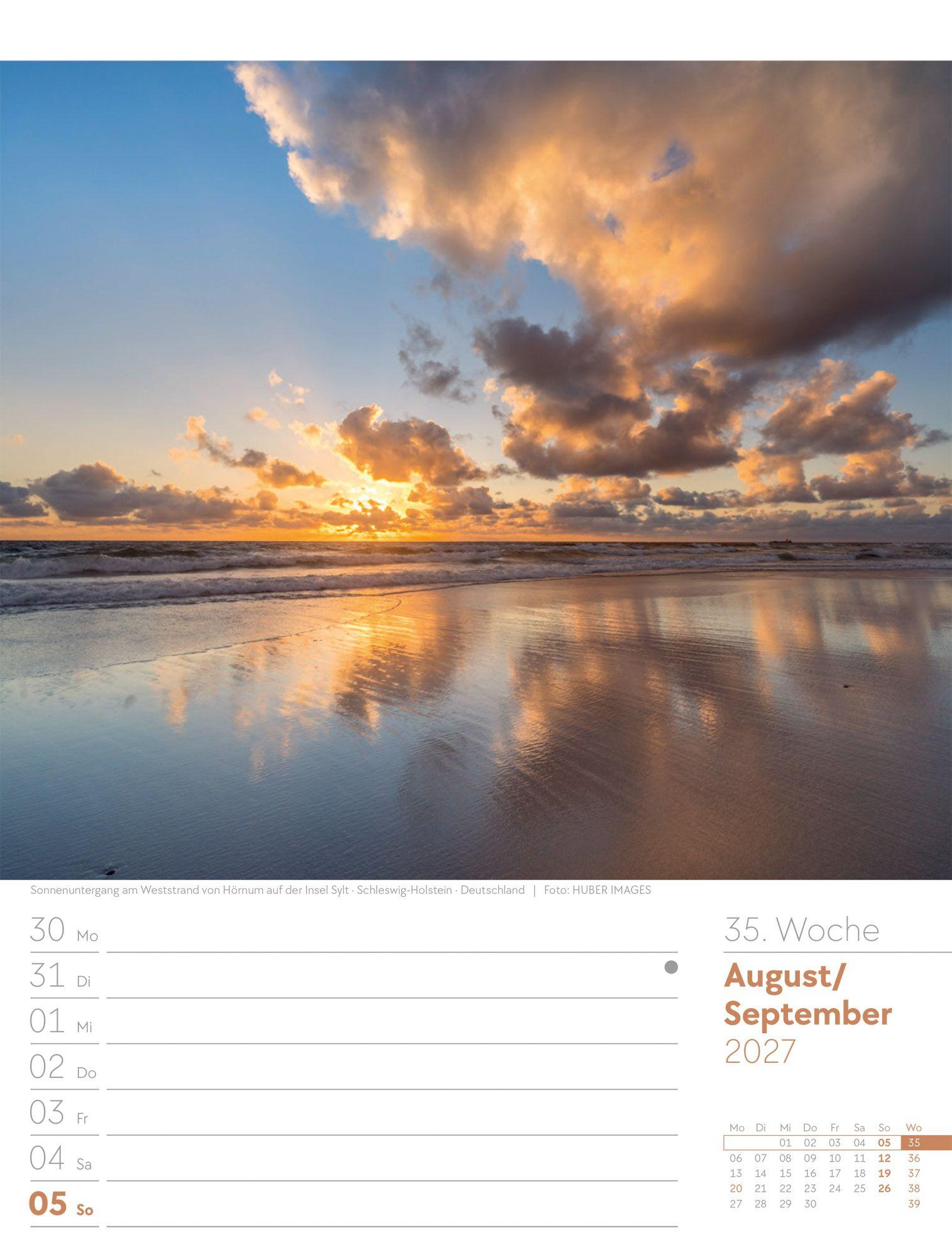 Beispielinhalt (Bild) Am Meer Wochenplaner Kalender 2027