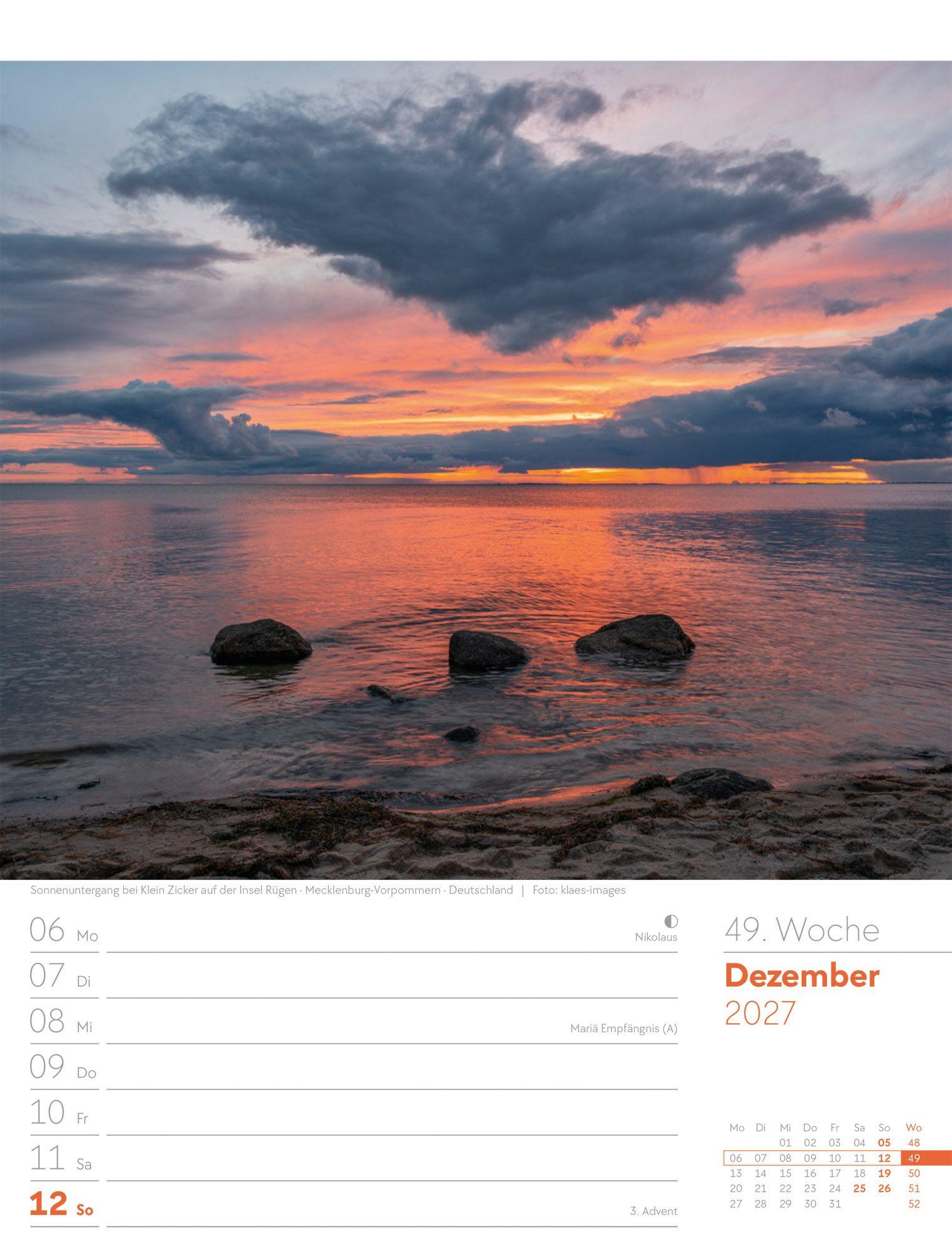 Beispielinhalt (Bild) Am Meer Wochenplaner Kalender 2027