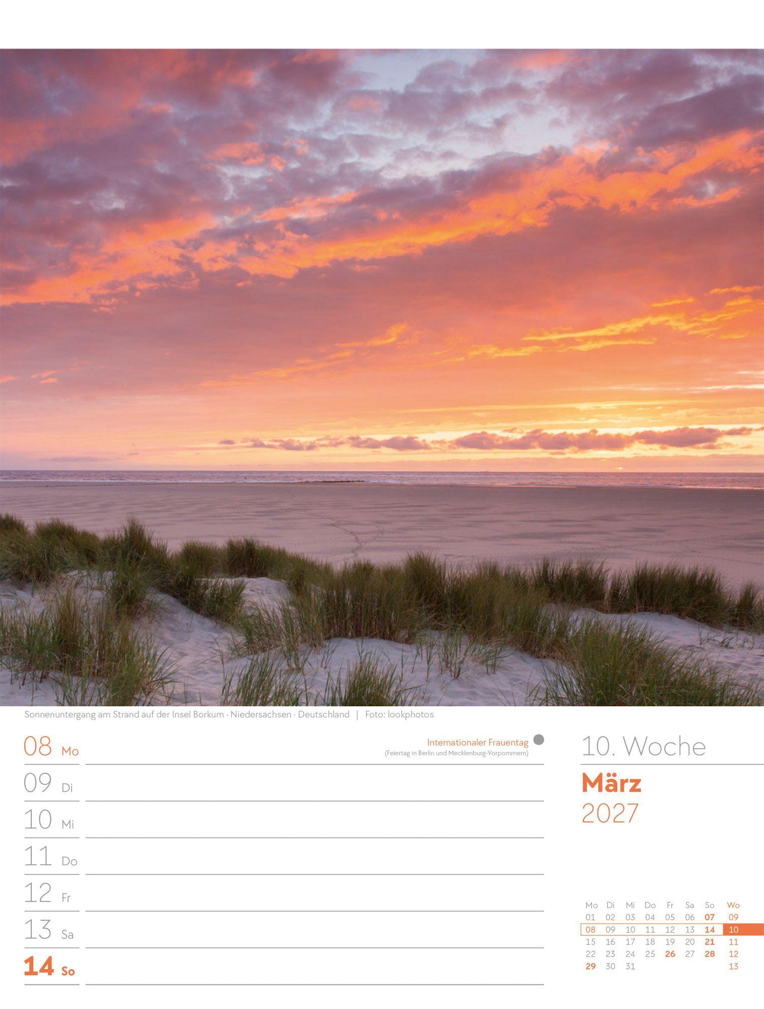 Beispielinhalt (Bild) Am Meer Wochenplaner Kalender 2027