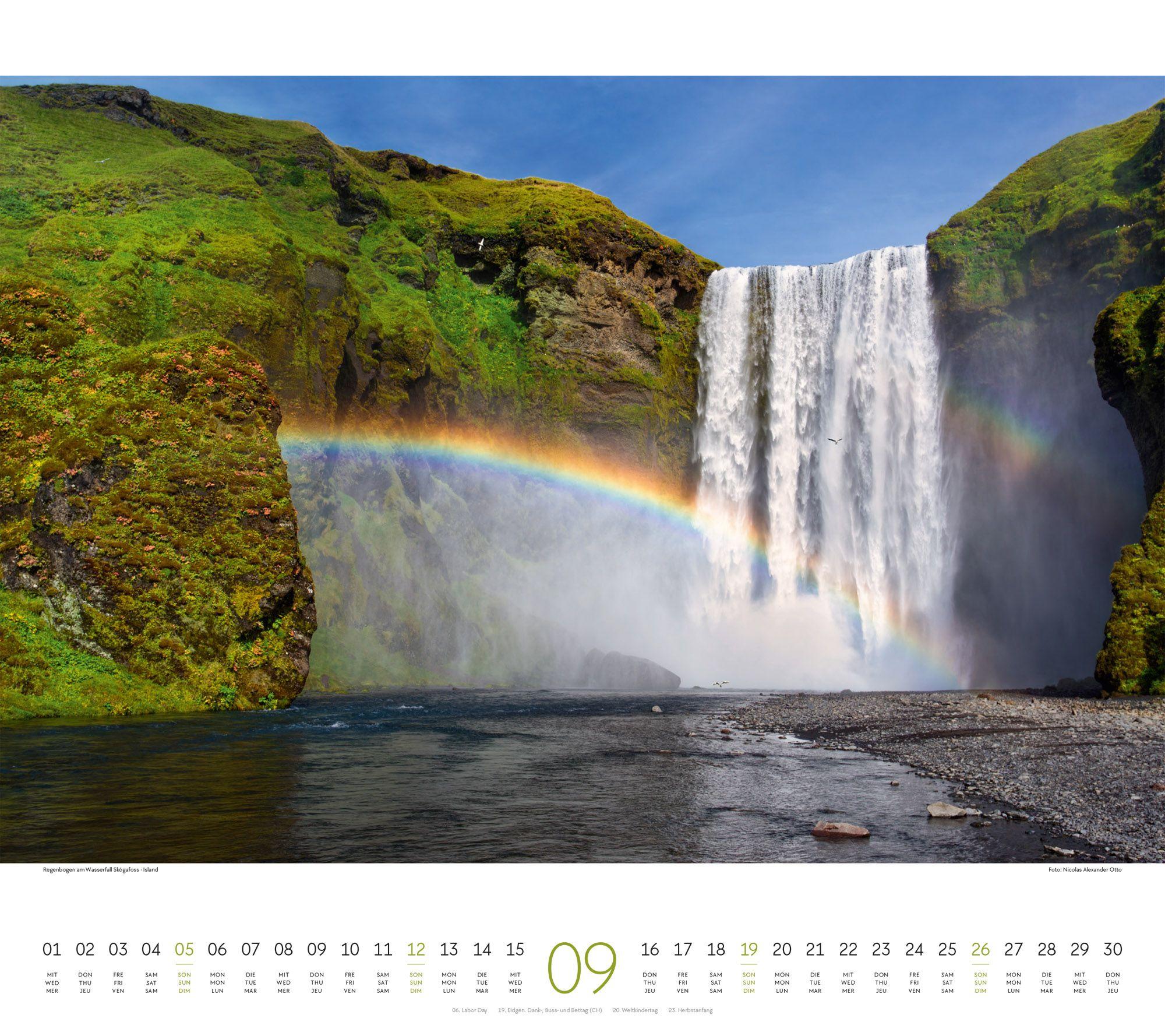 Beispielinhalt (Bild) Wasser Kalender 2027