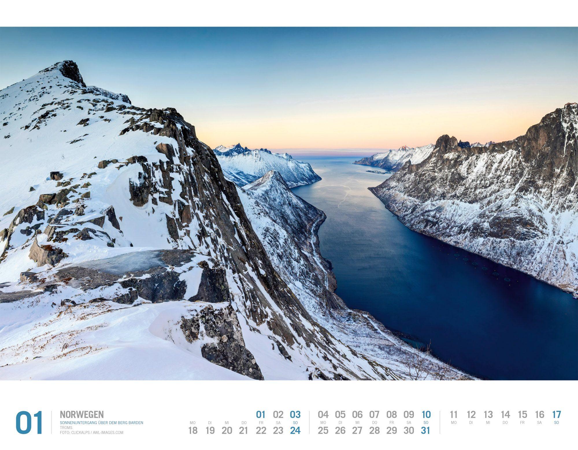 Beispielinhalt (Bild) Norwegen Kalender 2027 | Unterwegs zwischen Fjordland und Nordkap