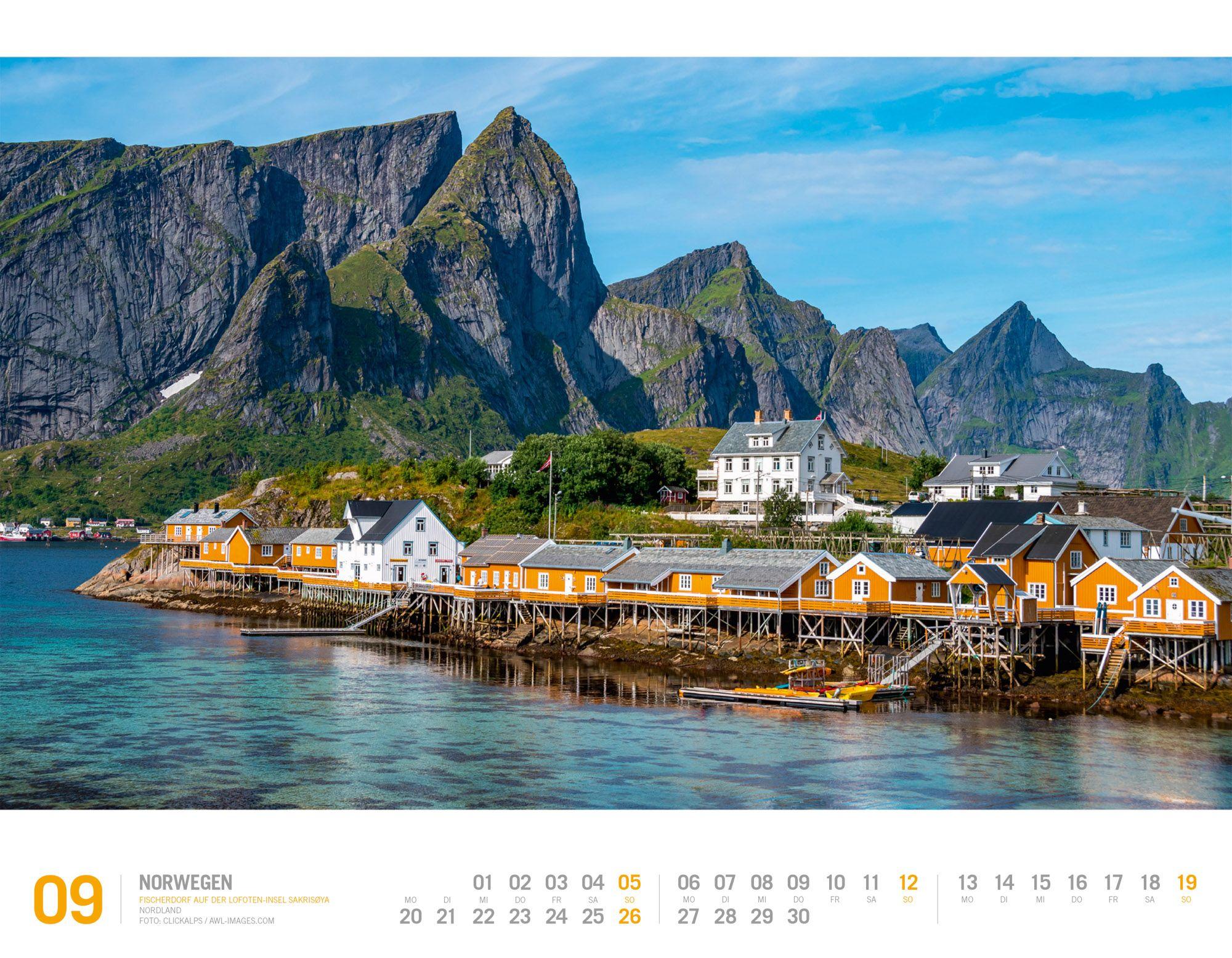 Beispielinhalt (Bild) Norwegen Kalender 2027 | Unterwegs zwischen Fjordland und Nordkap