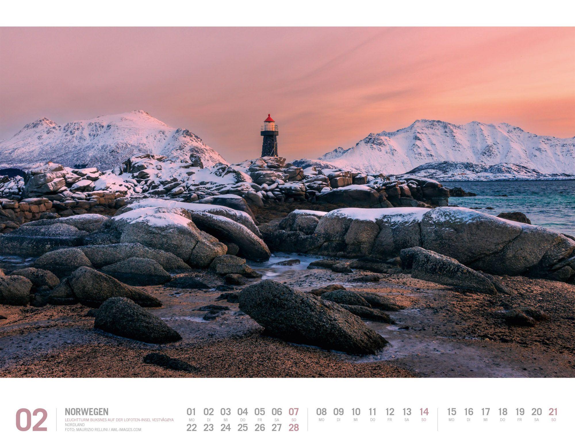 Beispielinhalt (Bild) Norwegen Kalender 2027 | Unterwegs zwischen Fjordland und Nordkap