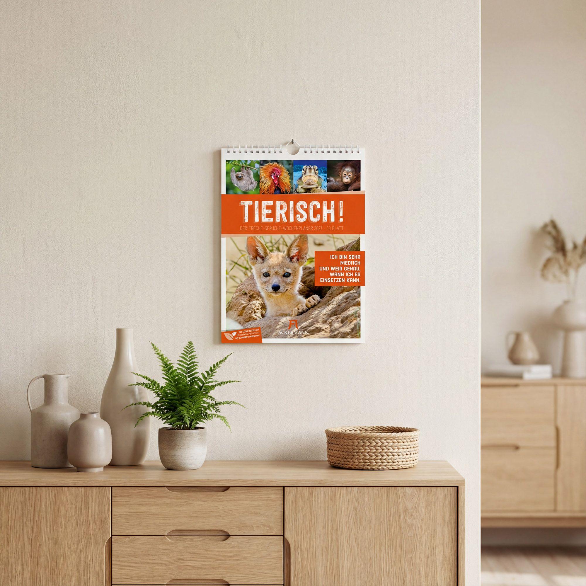 Beispielinhalt (Bild) Tierisch Sprüchekalender Wochenplaner 2027