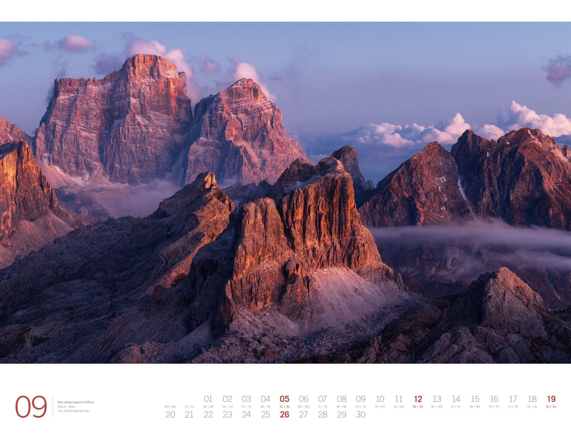 Beispielinhalt (Bild) Alpen Gallery Kalender 2027